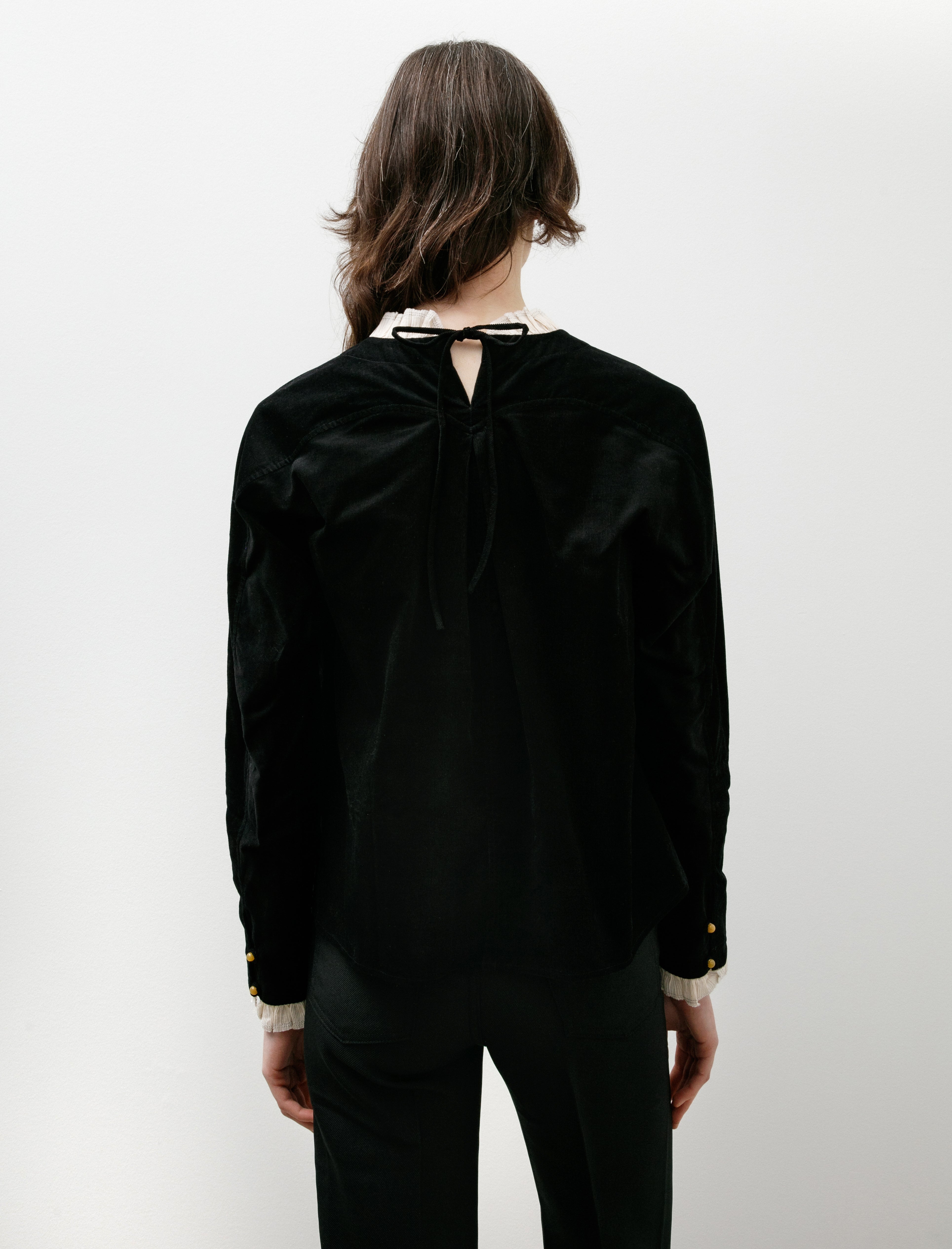 Seventyfive Ruffle Top Obsidian