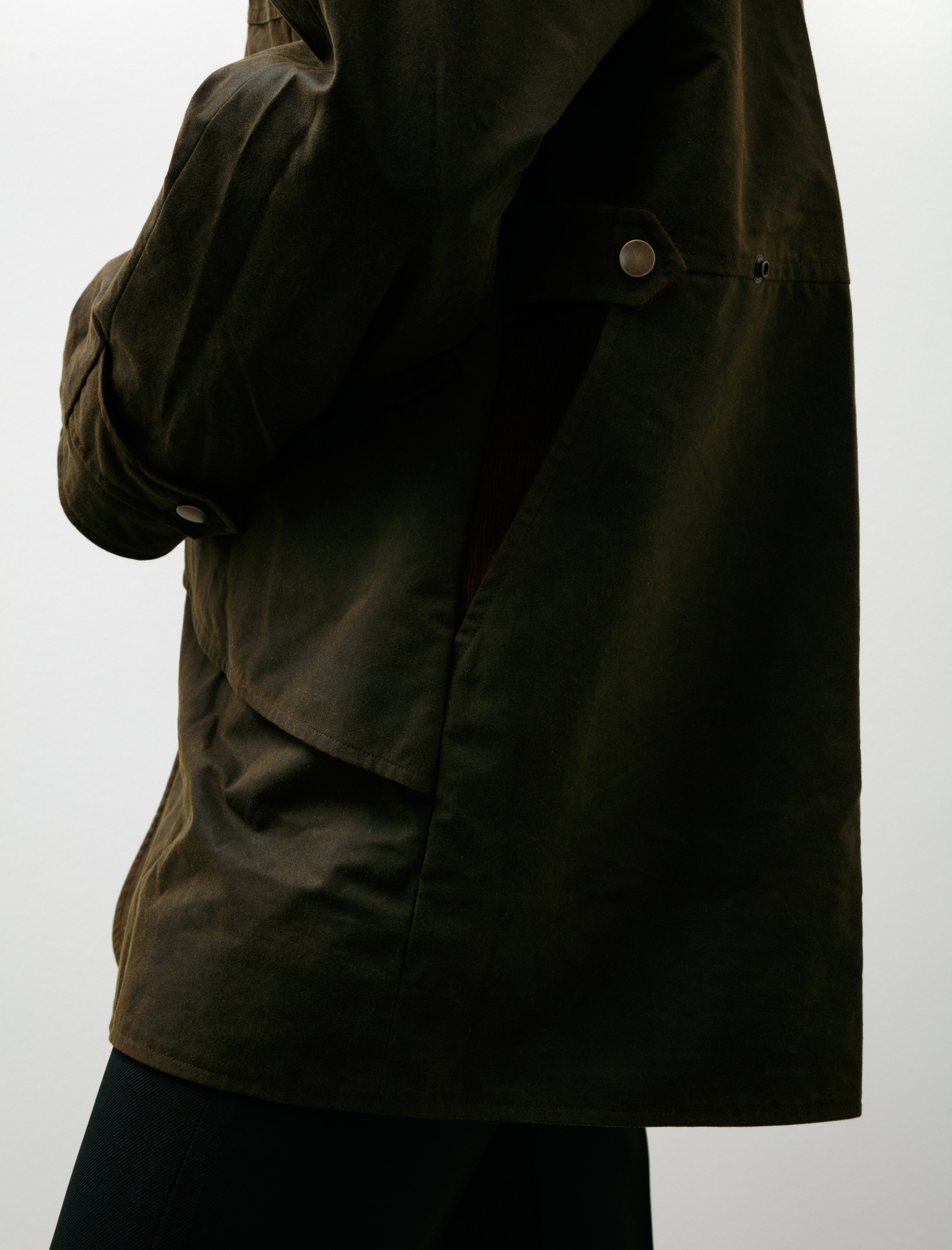 Seventyfive Mid Length Pipa Waxed Jacket Pine