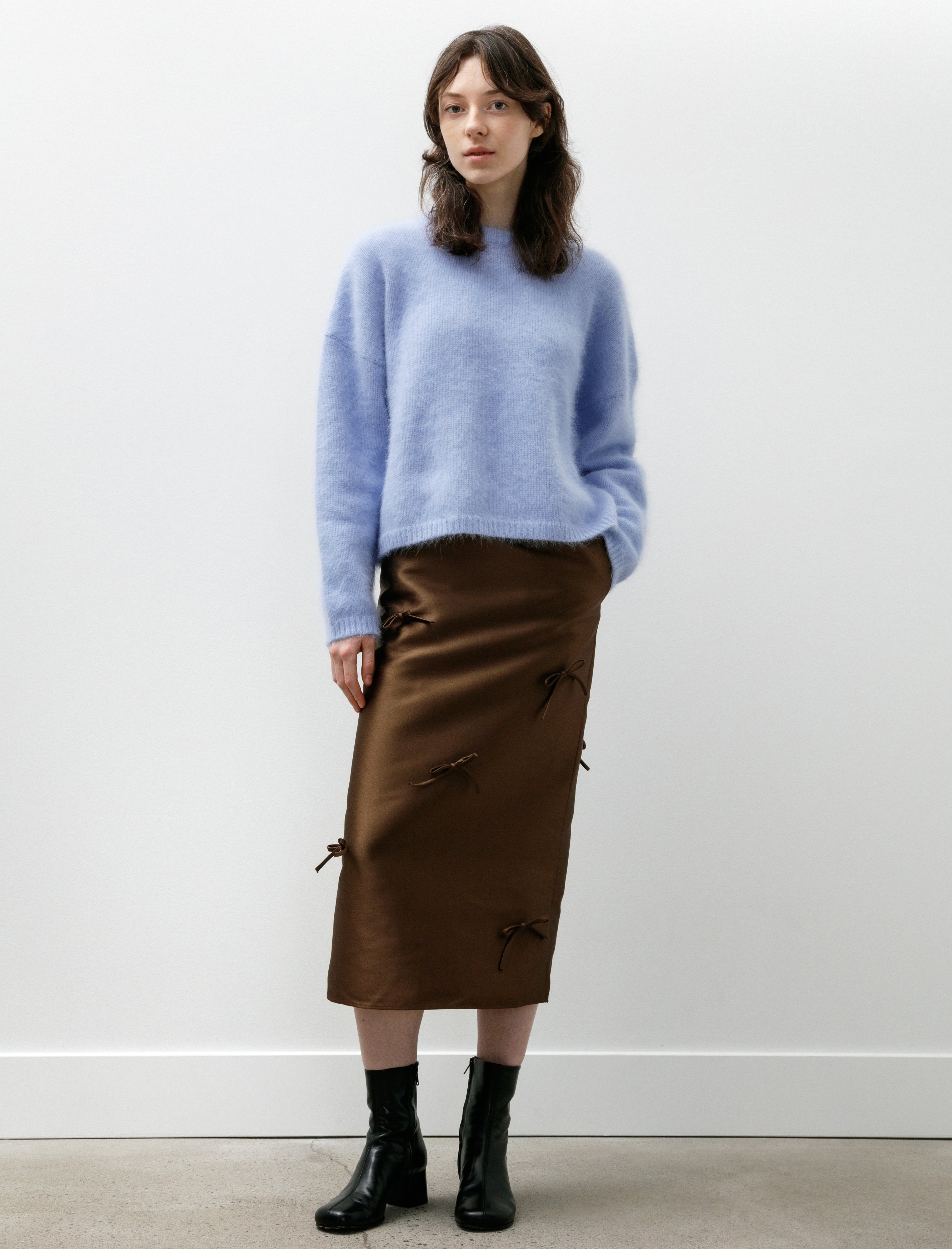 Eleph Simple Bow Skirt Brown