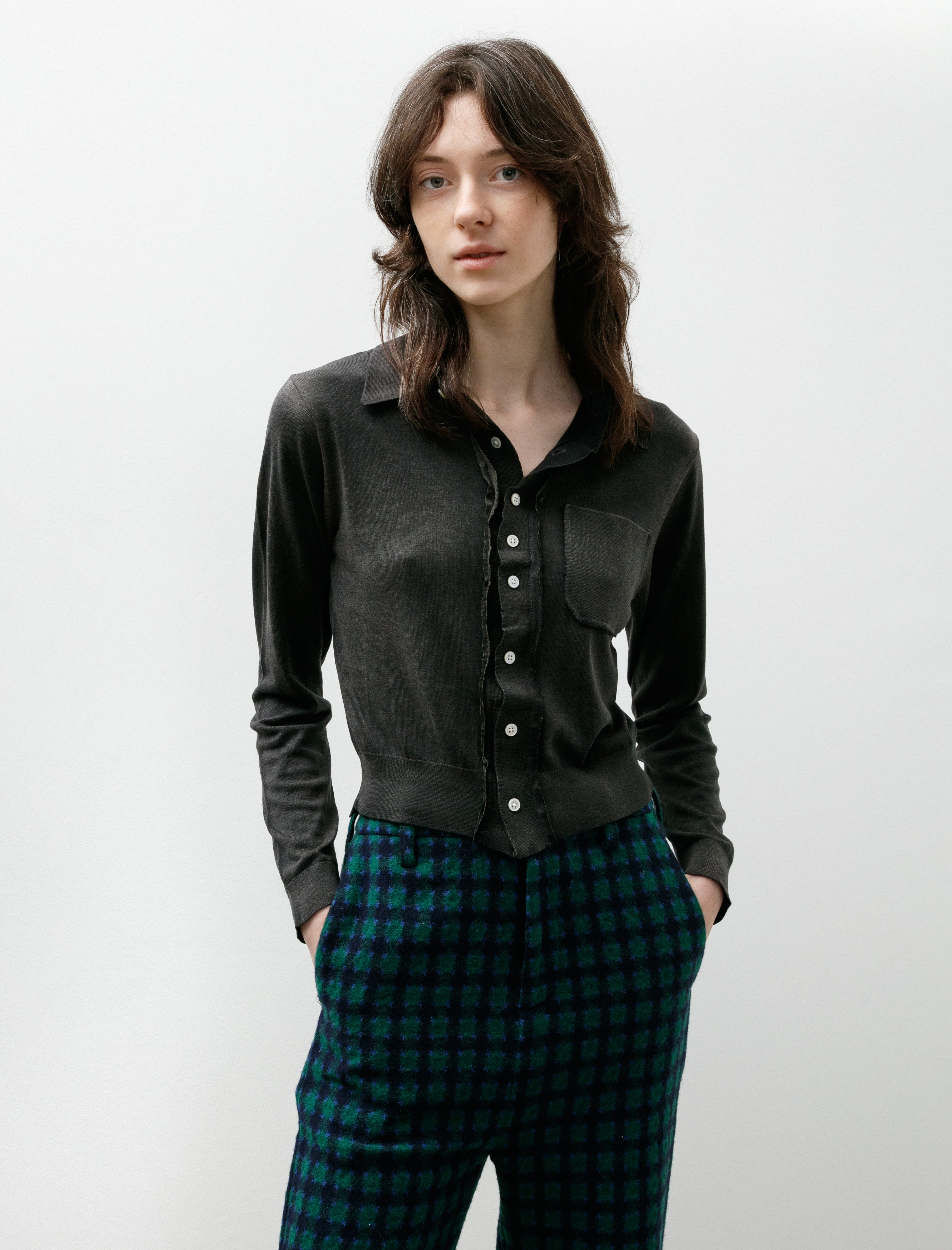 Camiel Fortgens 70s Cardigan Silk Cotton Fade Out Black