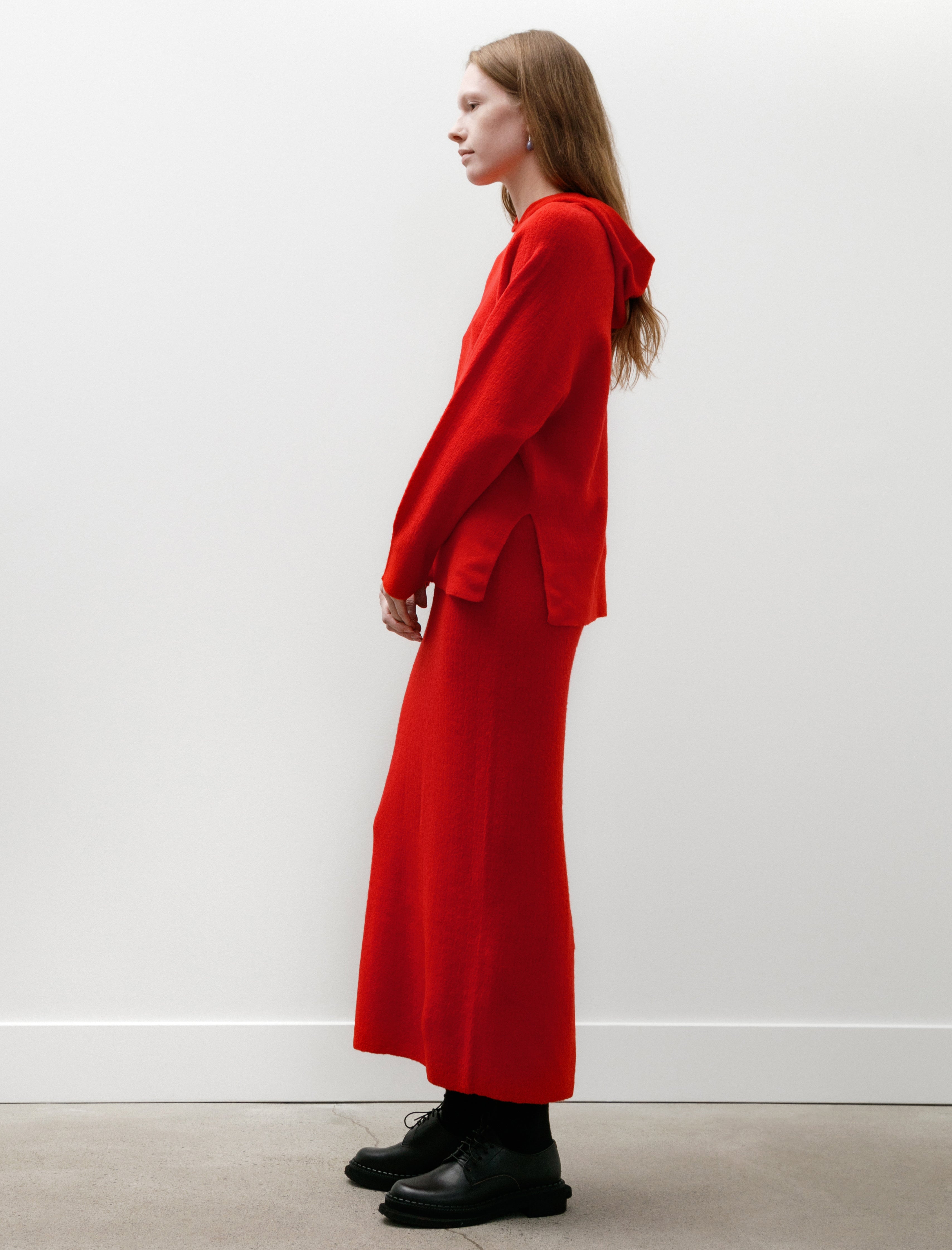 Kanako Sakai Bouclé Knit Skirt Red