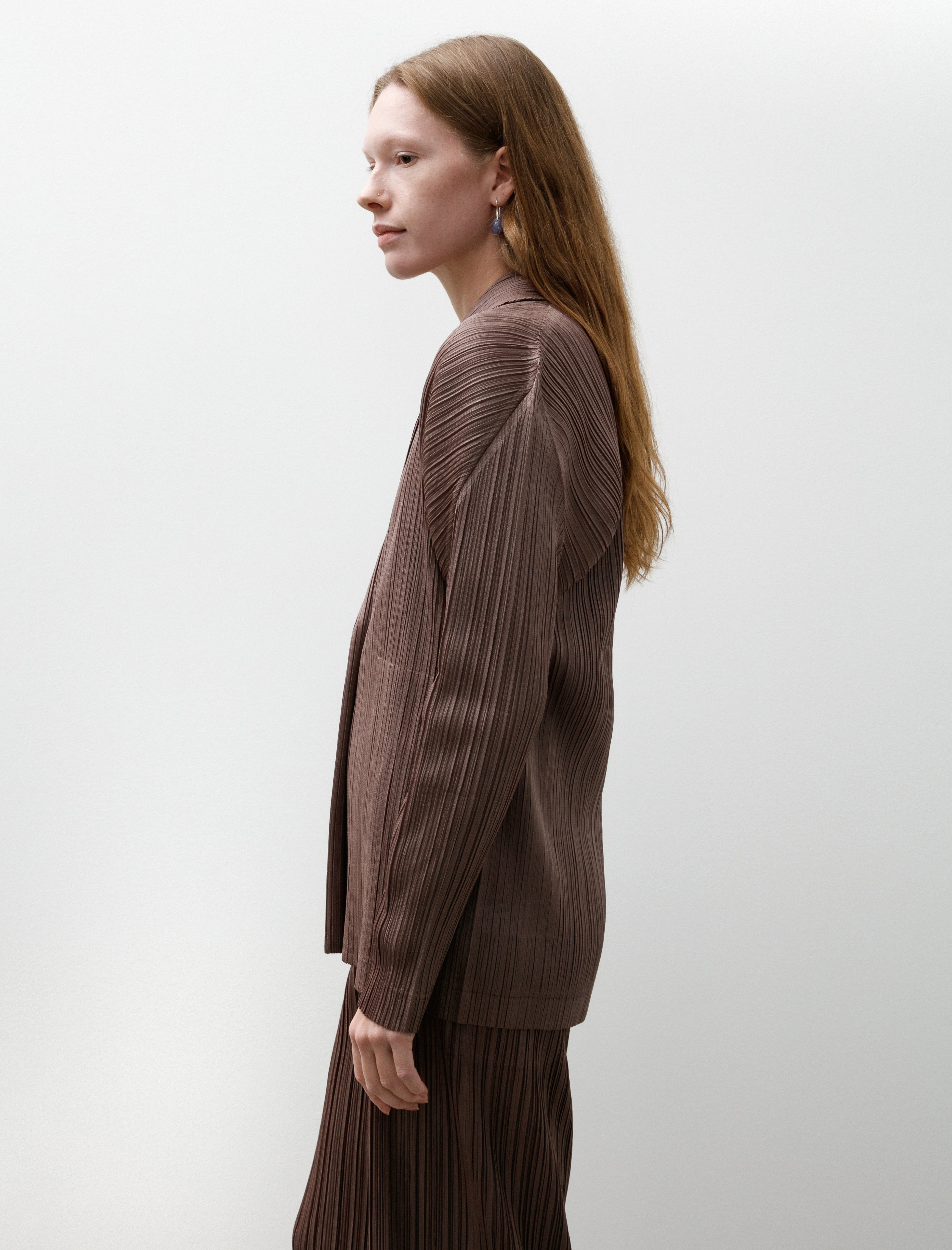 Pleats Please by Issey Miyake Thicker Suit Jacket Brown