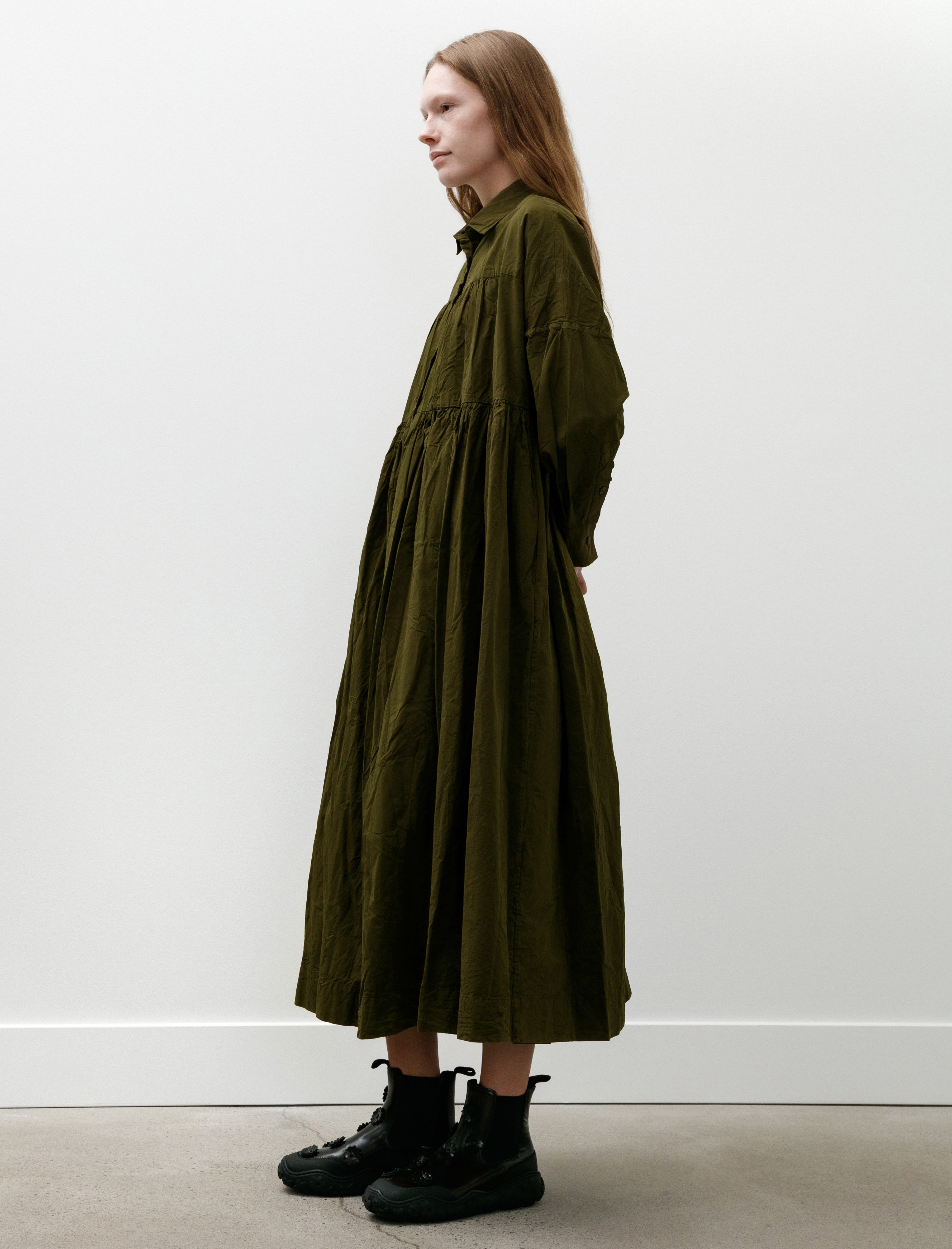 Casey Casey Square Long Sleeve Dress Green Lake