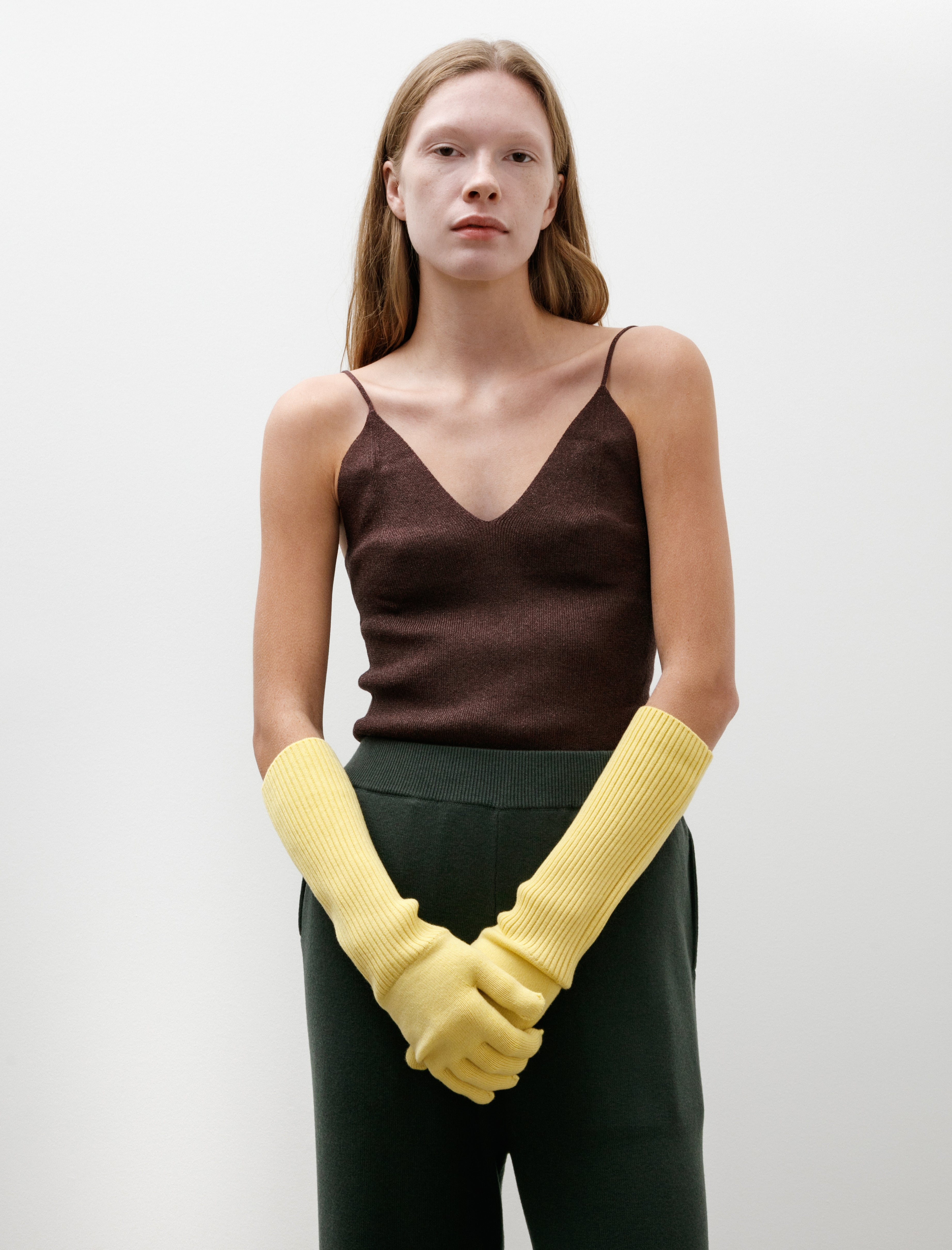 Graphpaper Mercerized Fine Wool Knit Layered Gloves