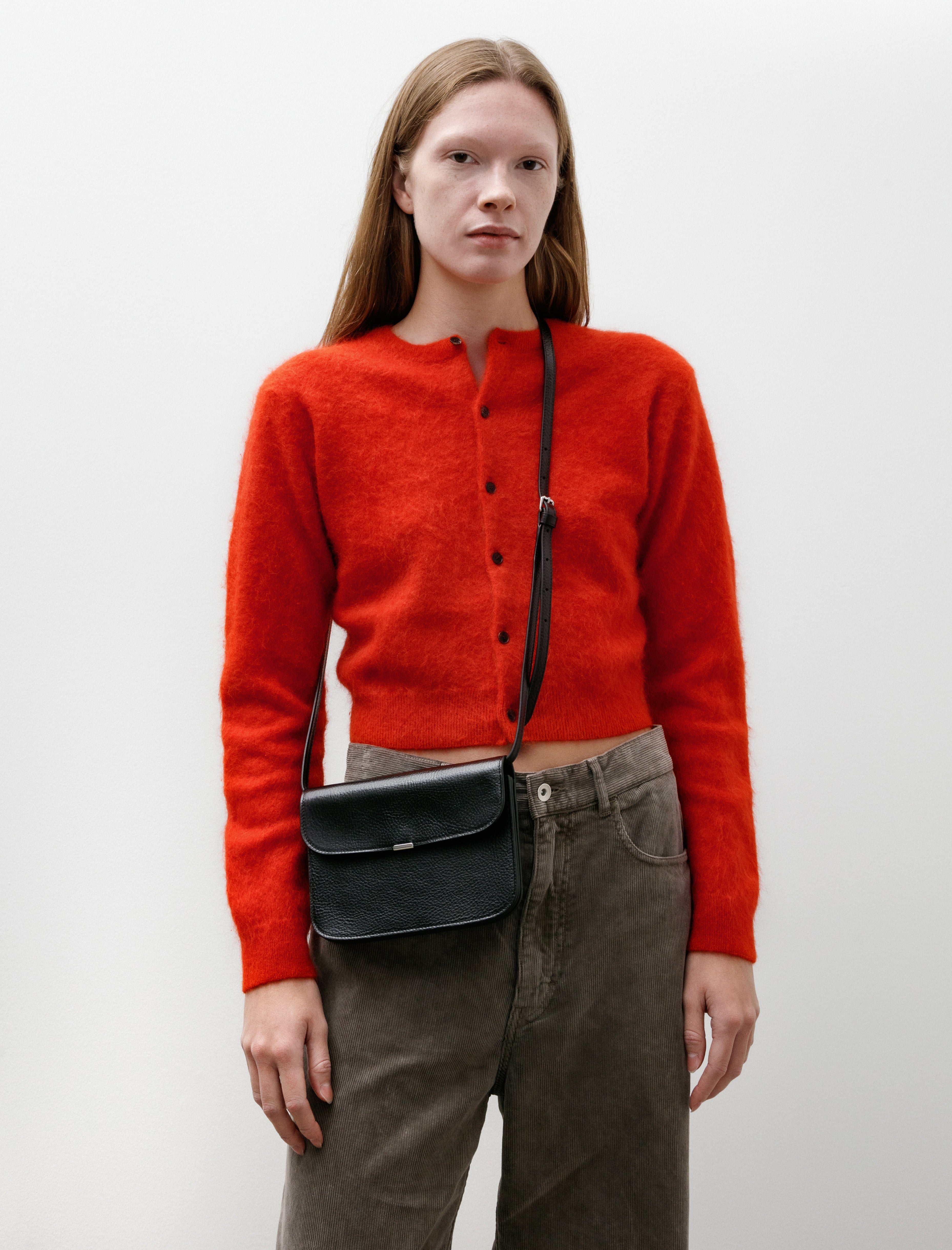 Lemaire Soft Tab Wallet On Strap Black