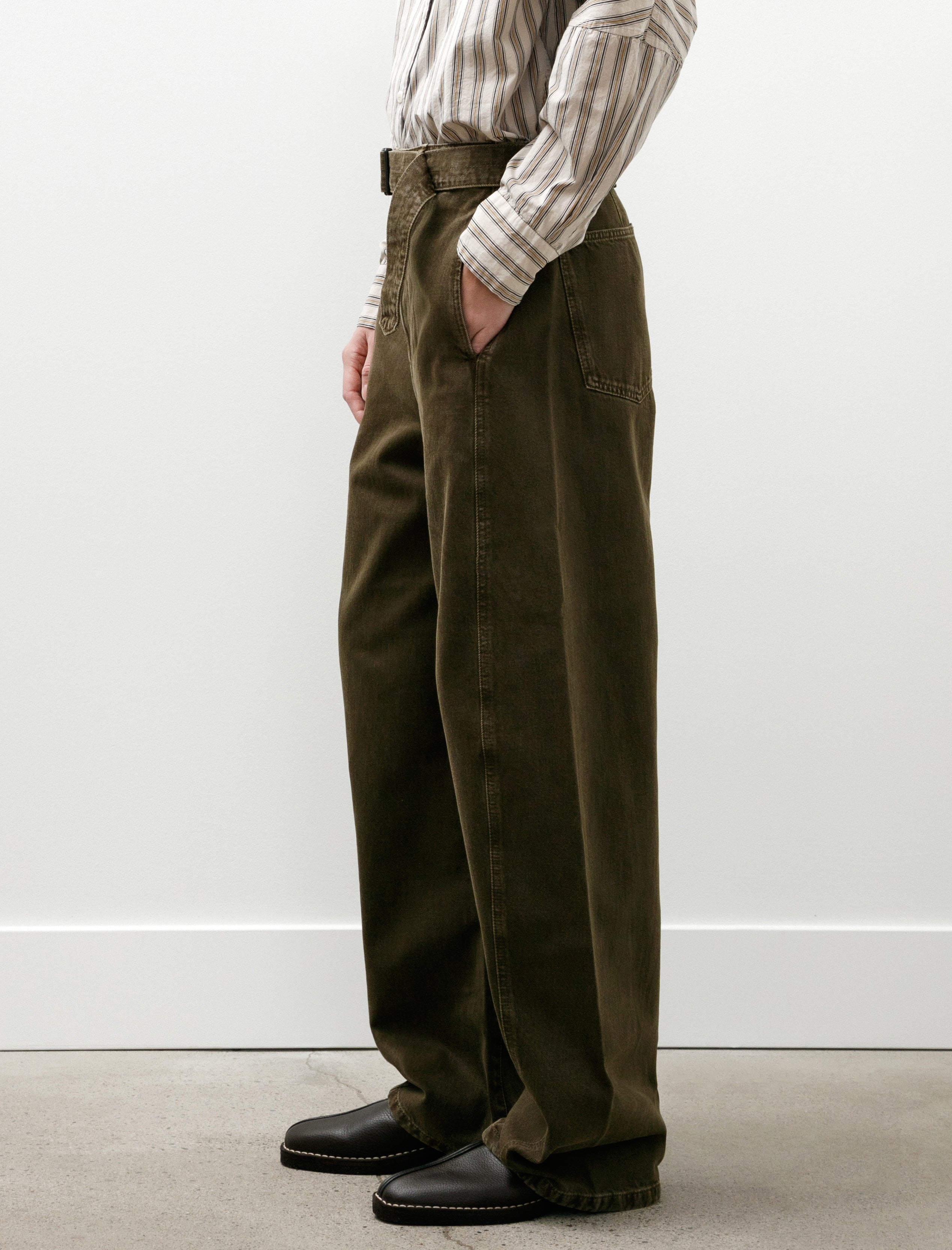 Lemaire Twisted Belted Pants Moss Green