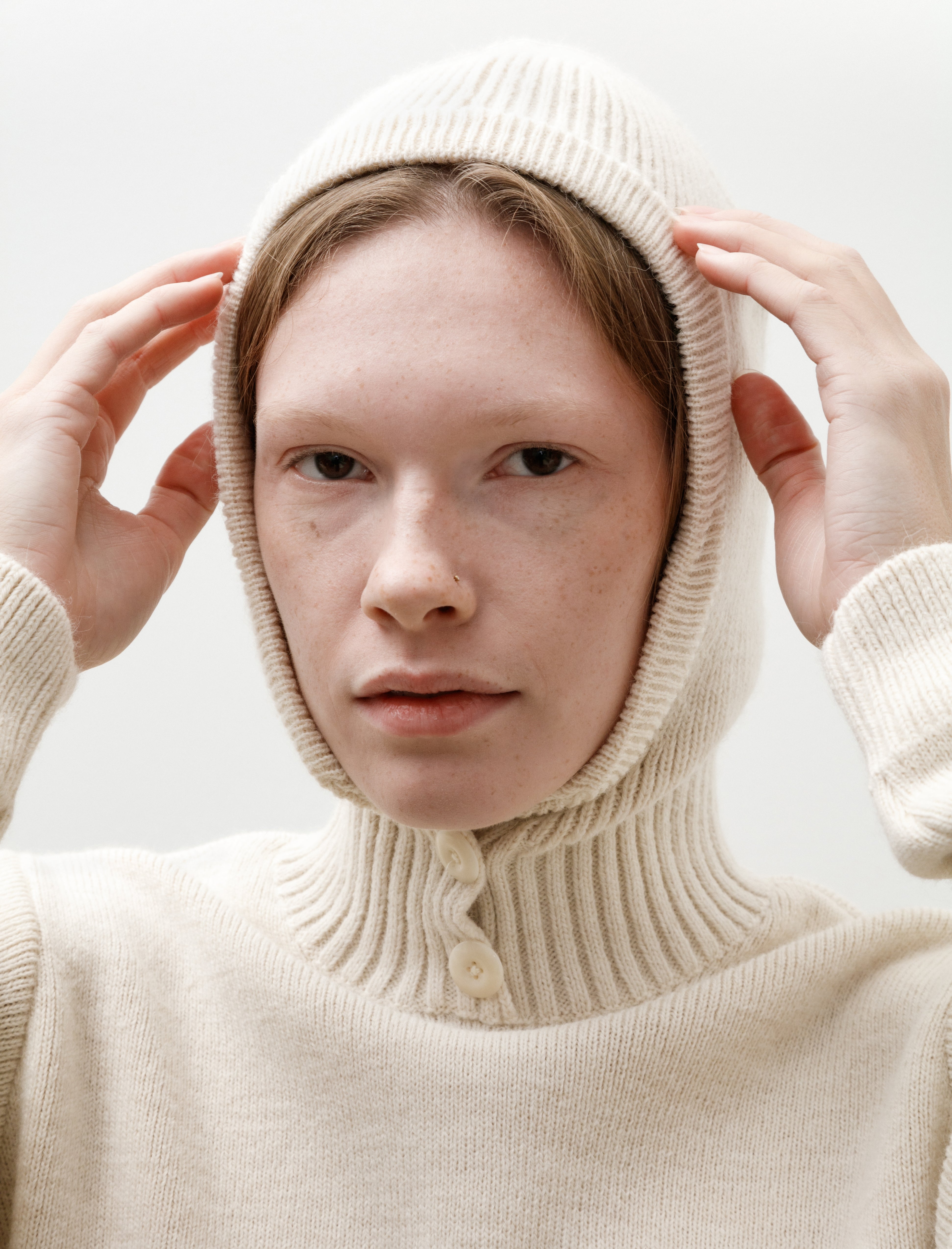 Lemaire Sweater With Hood Light Cream