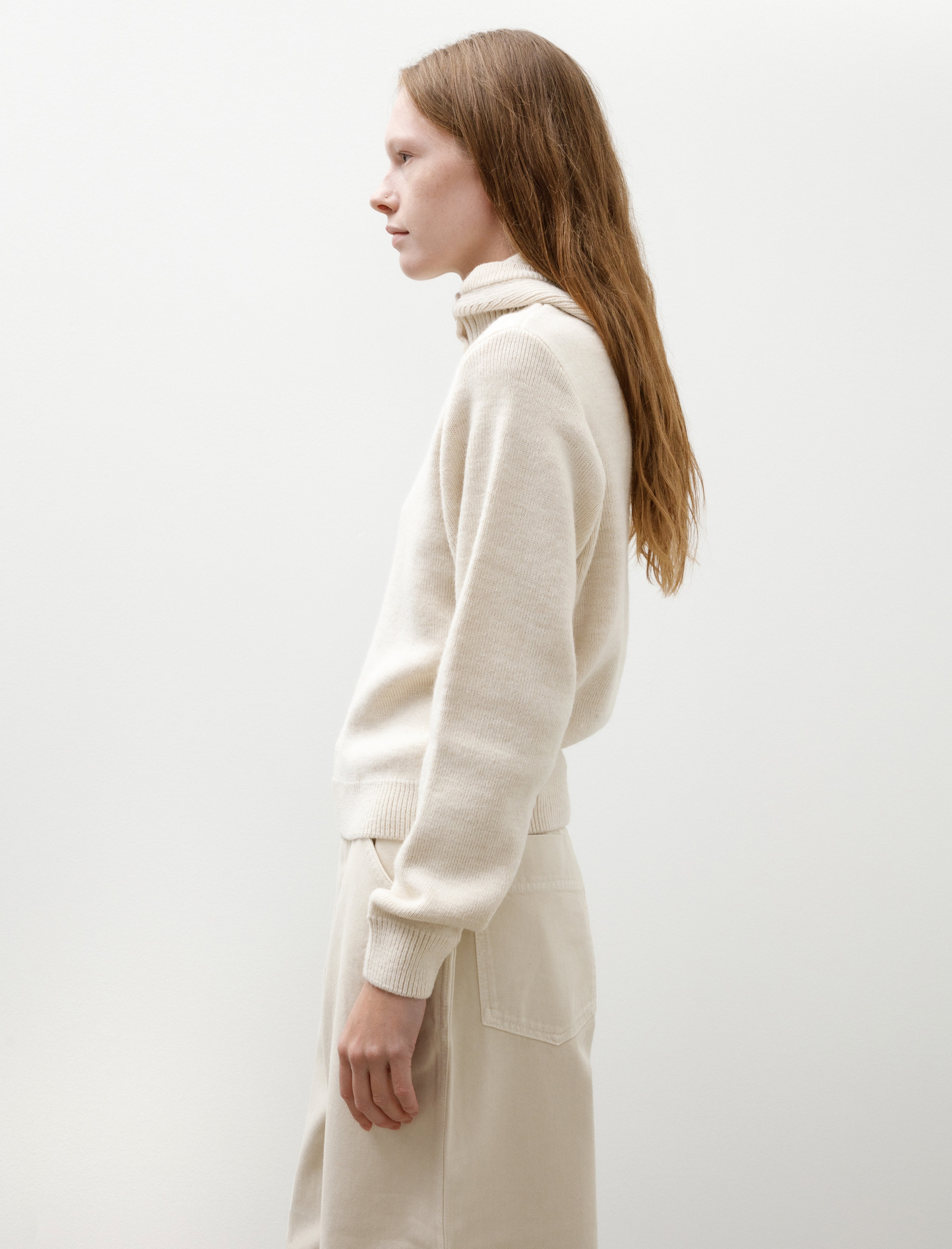Lemaire Sweater With Hood Light Cream