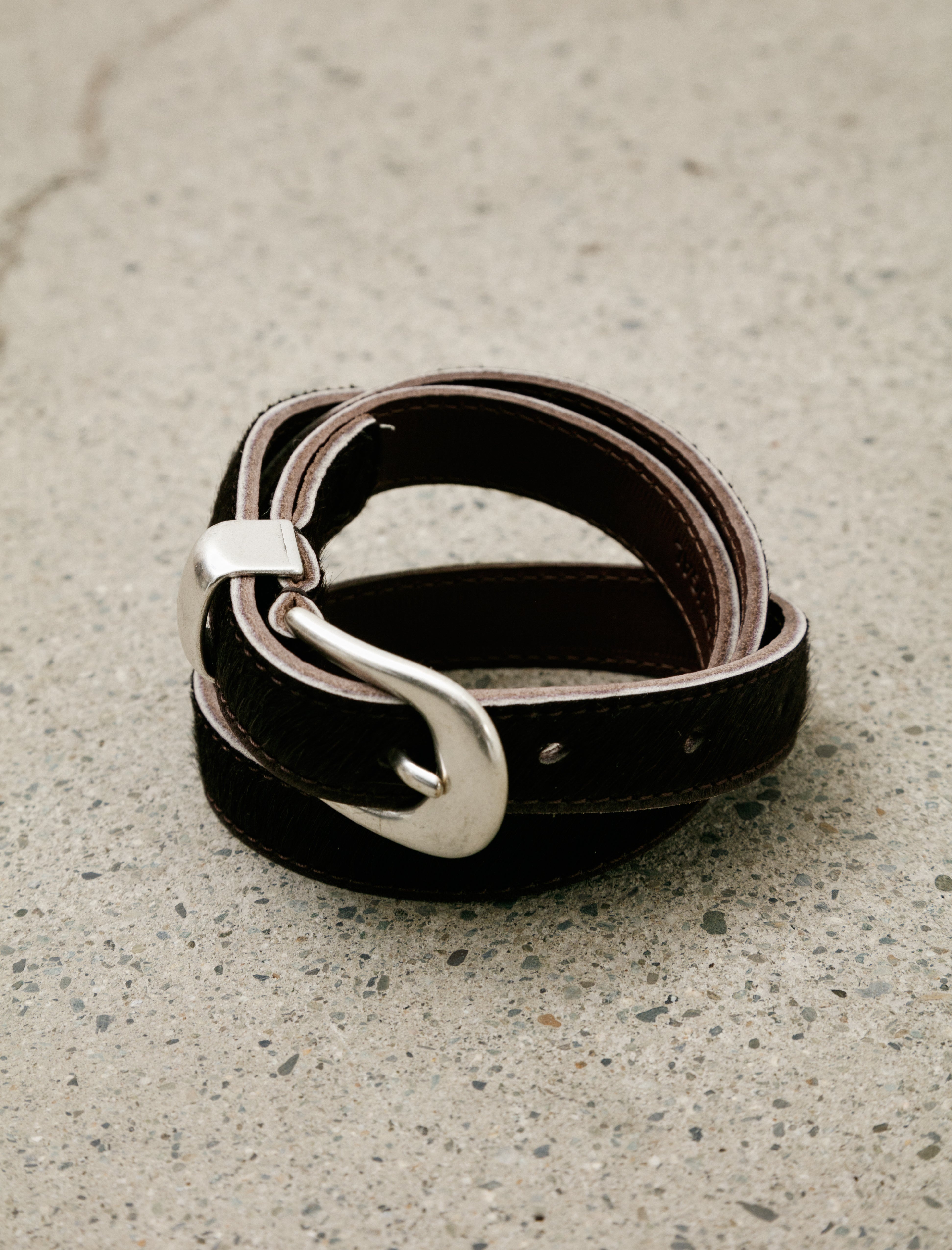 Our Legacy 2cm Belt Chocolate Hair On Hide