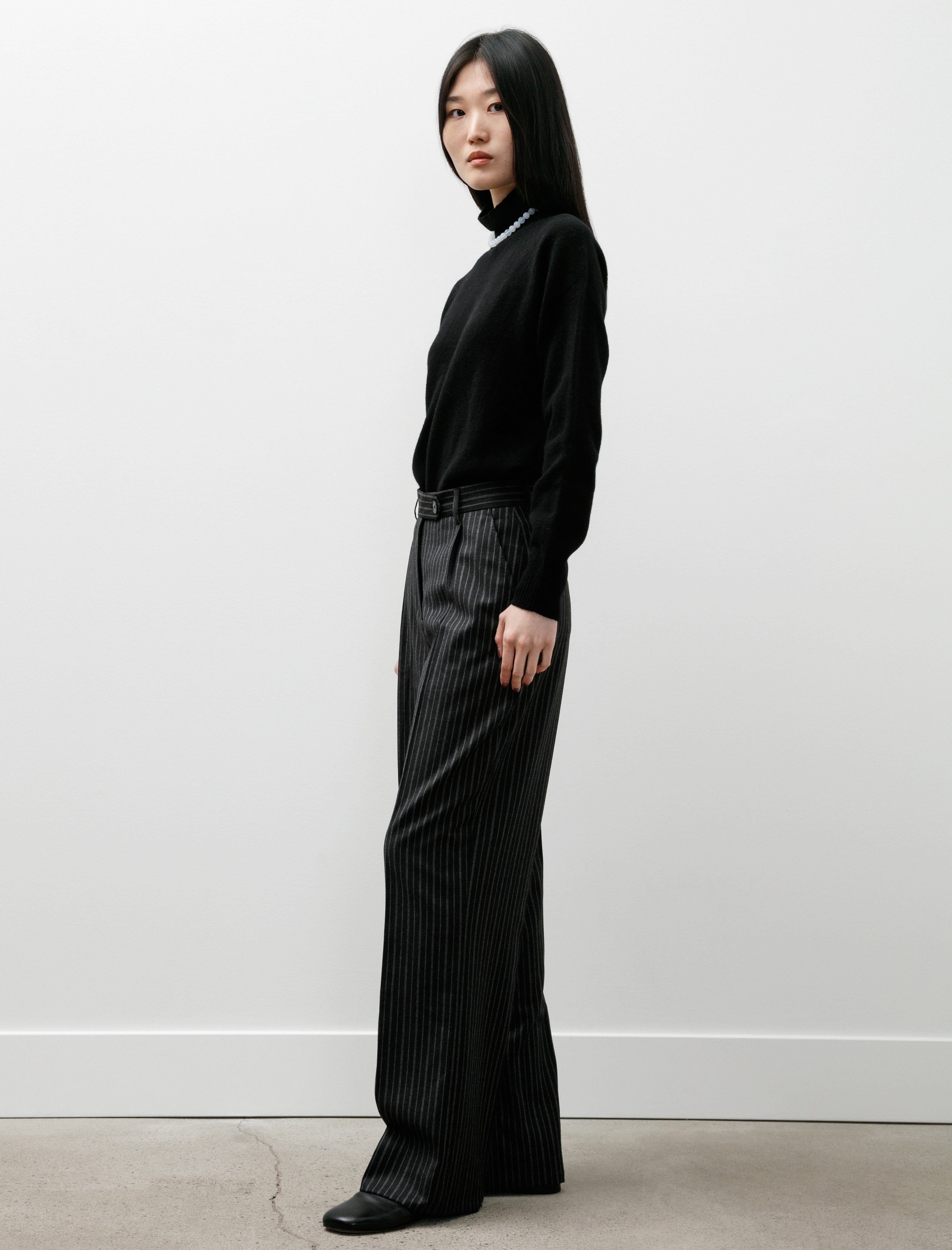 mfpen Primary Trousers Anthracite Multi Stripe Wool