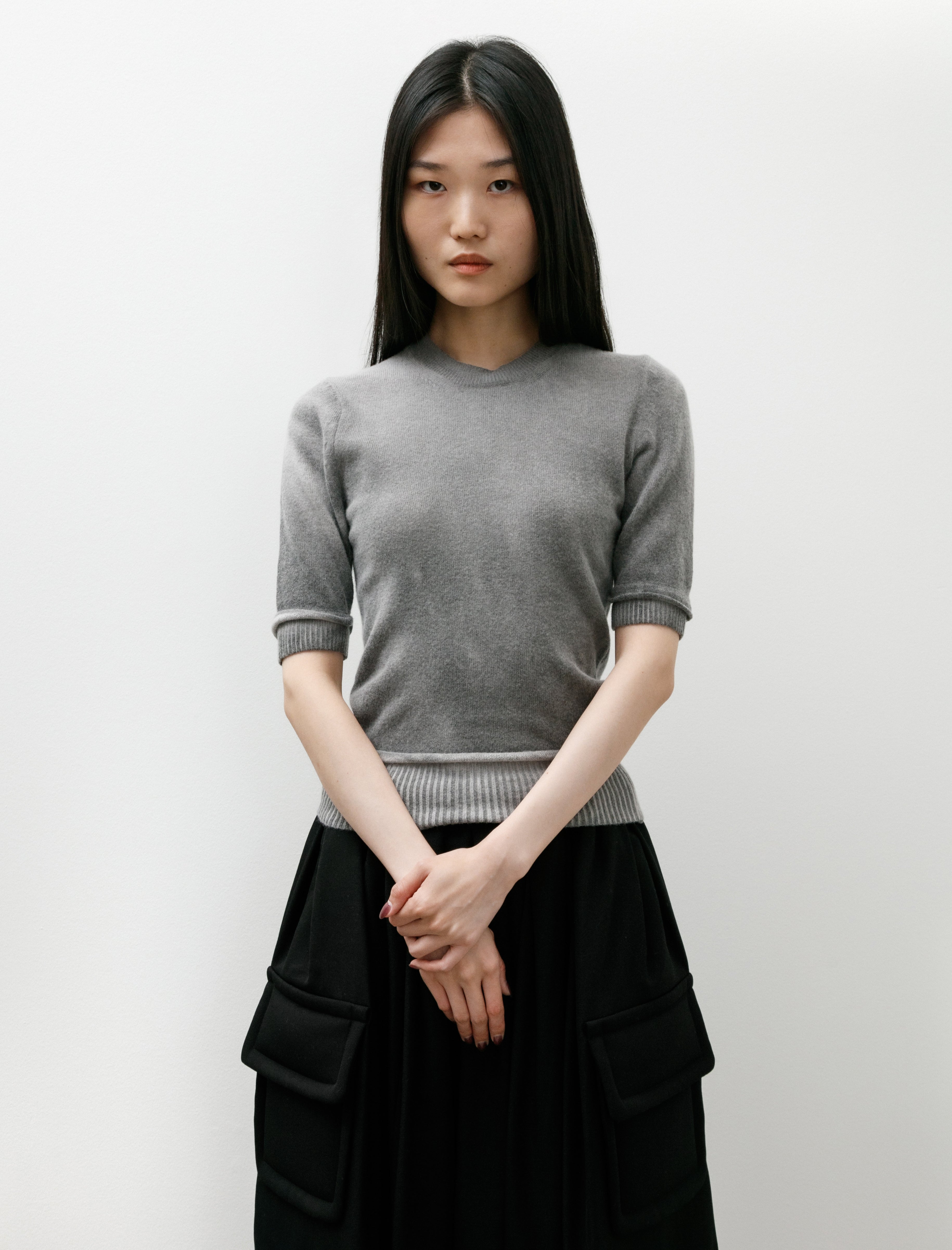 Our Legacy Dual Tee Grey Spray Dye Cherub Wool