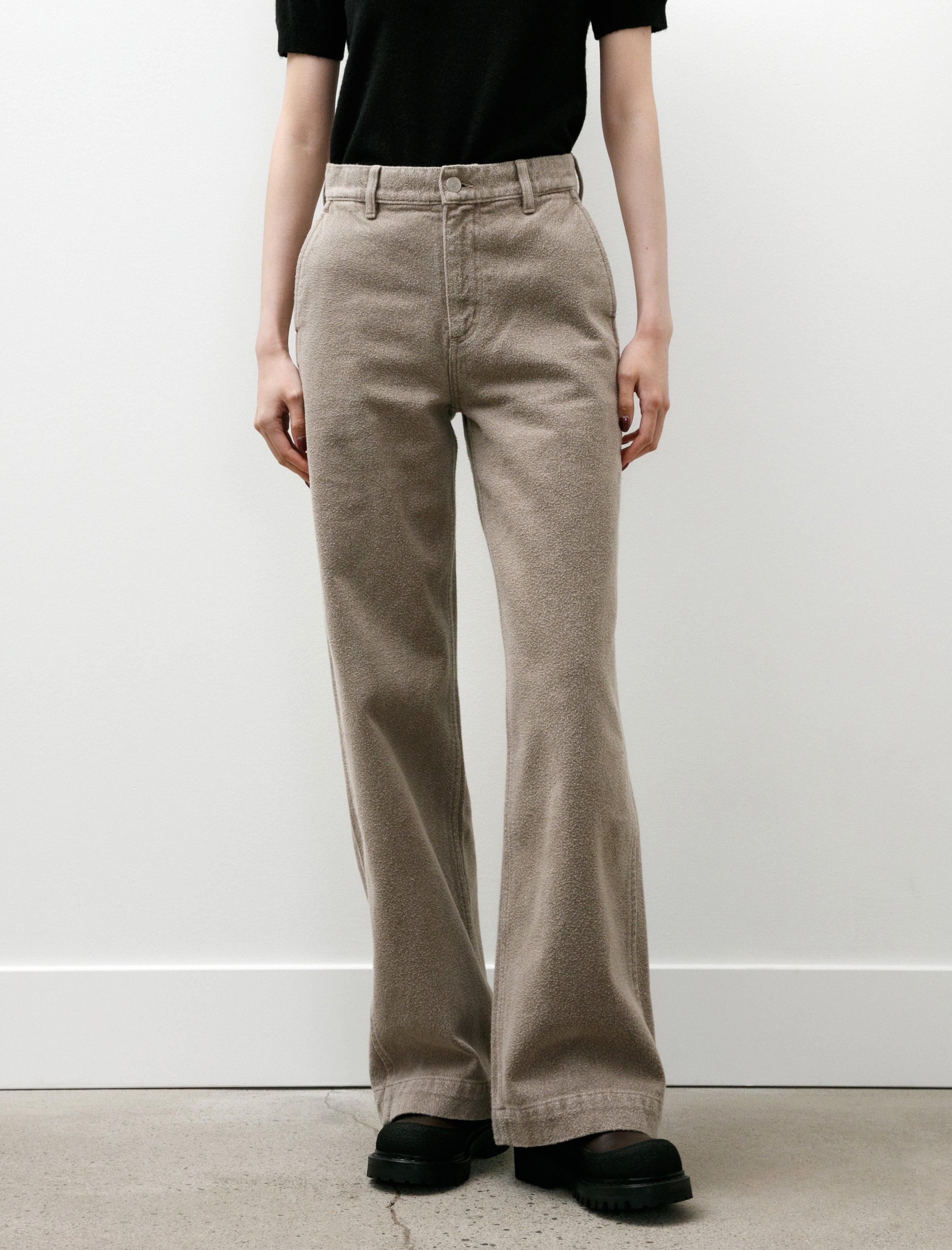 mfpen Womens Straight Cut Jeans Brushed Mudstone