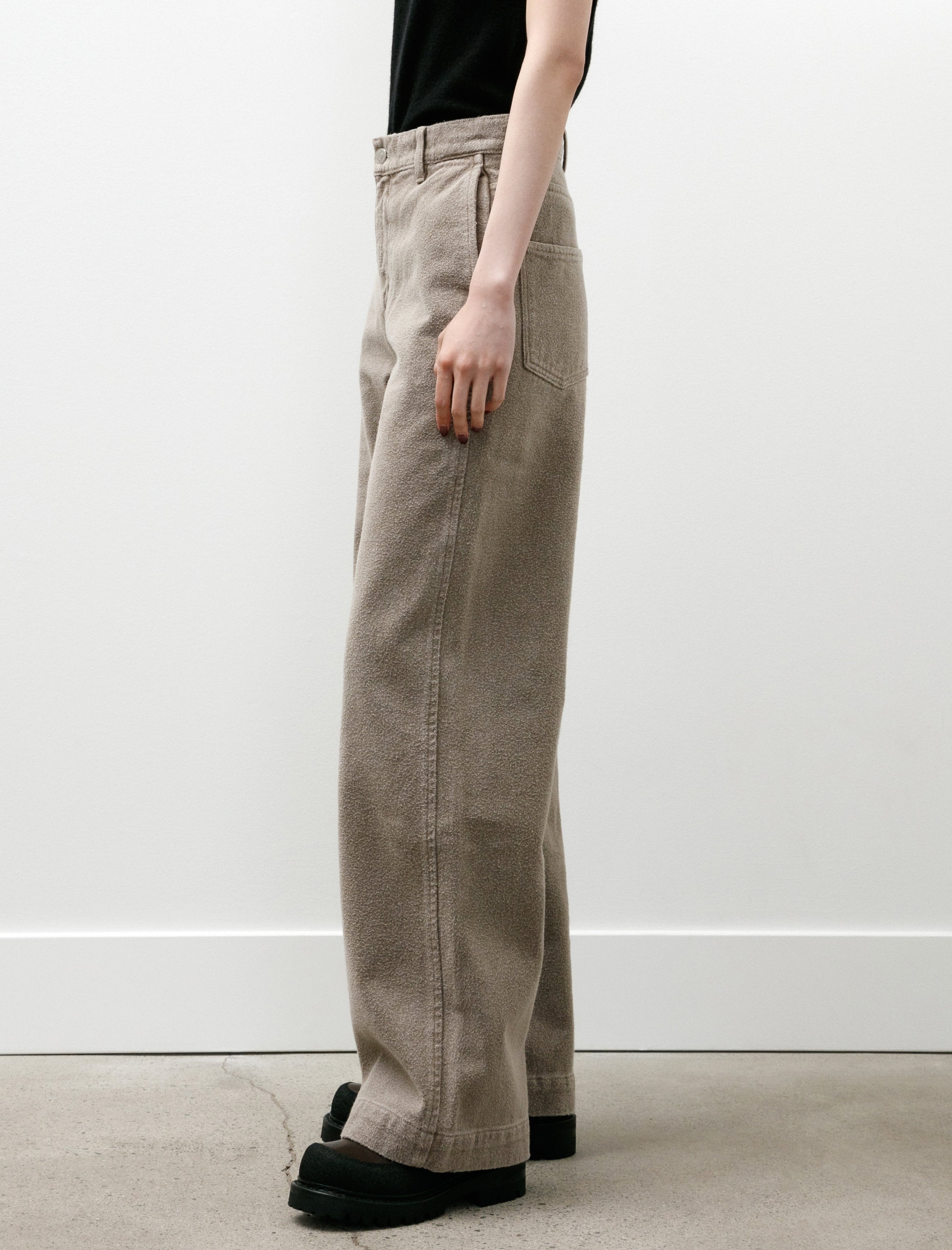 mfpen Womens Straight Cut Jeans Brushed Mudstone