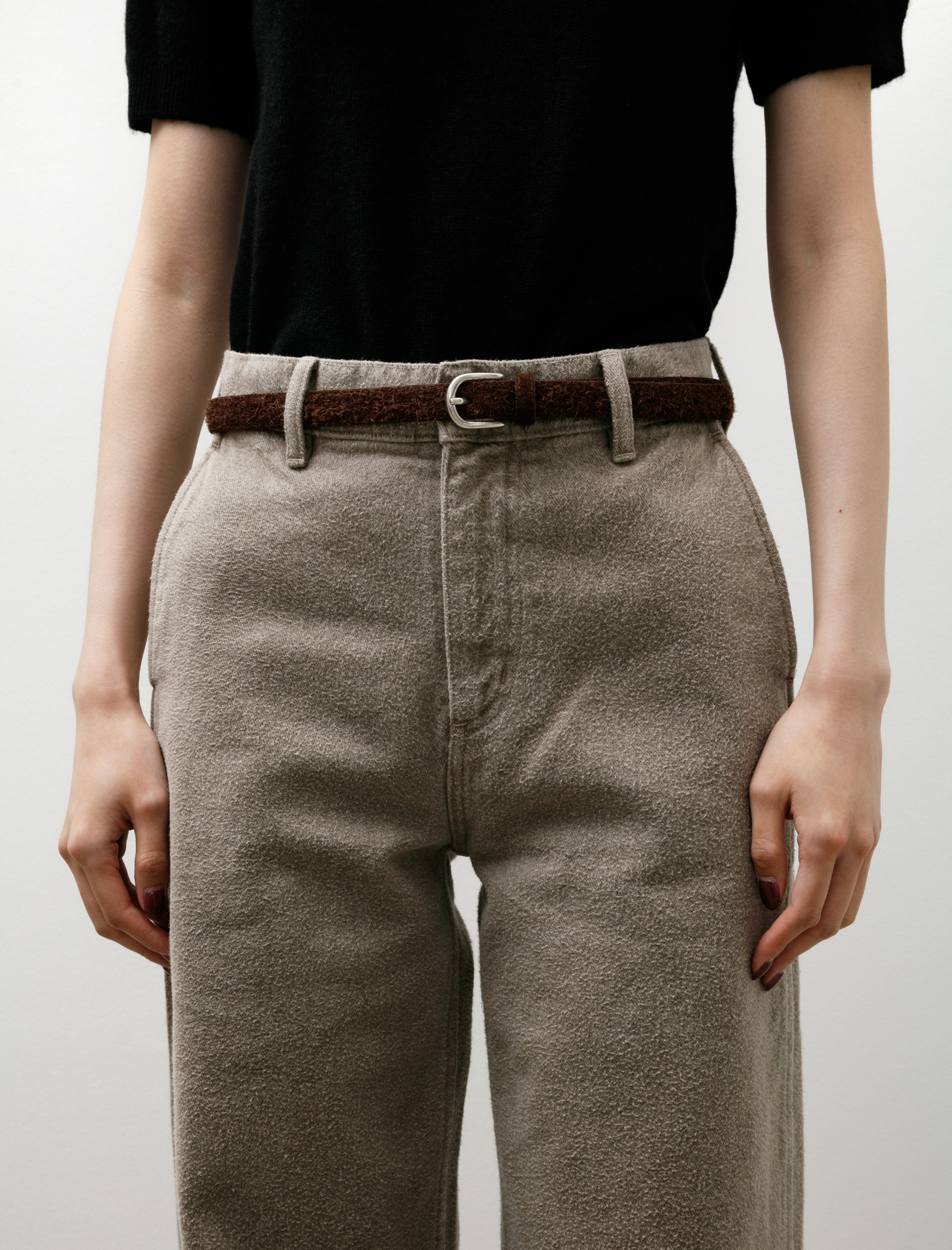 mfpen Purpose Belt Brown Fuzzy Suede