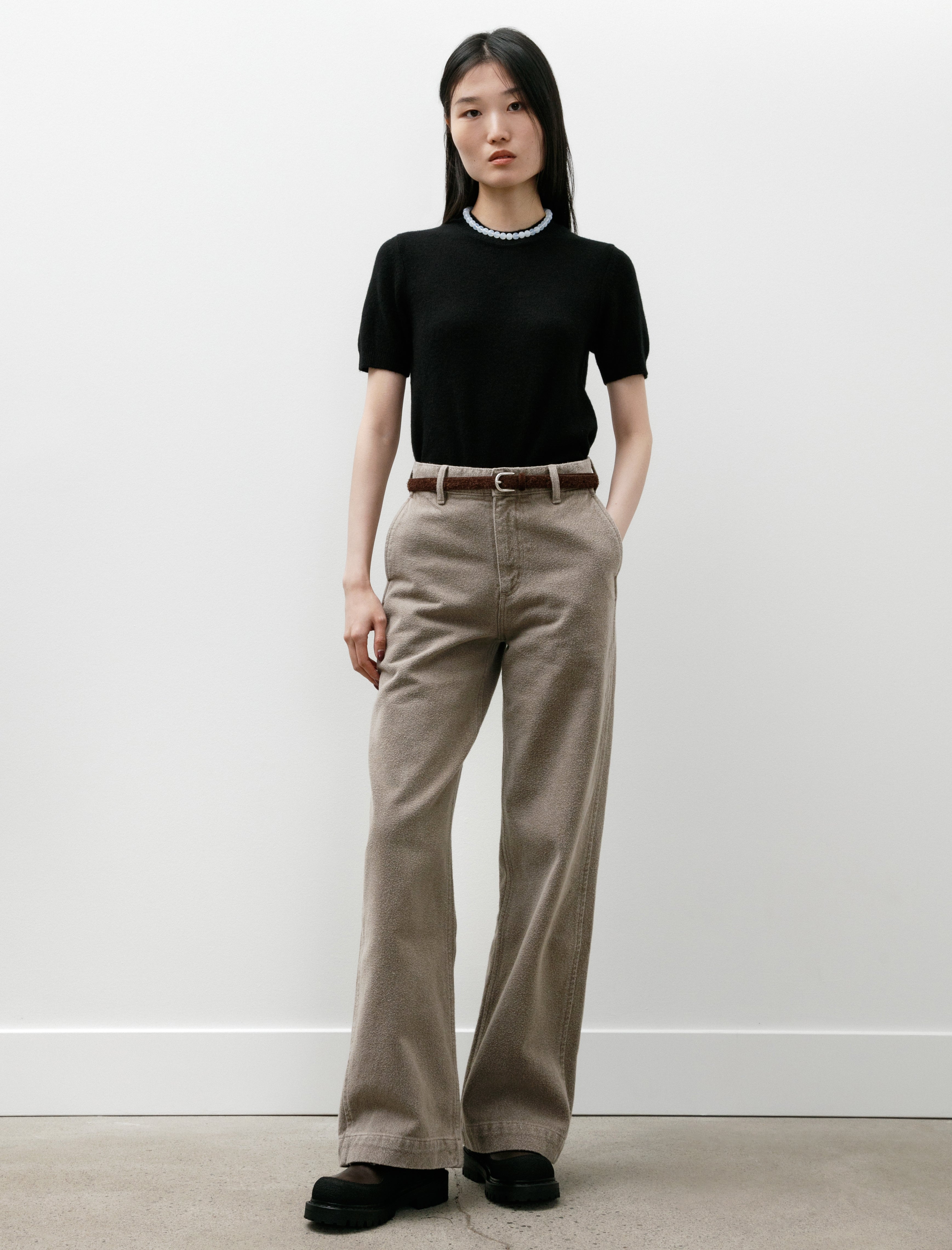 mfpen Womens Straight Cut Jeans Brushed Mudstone