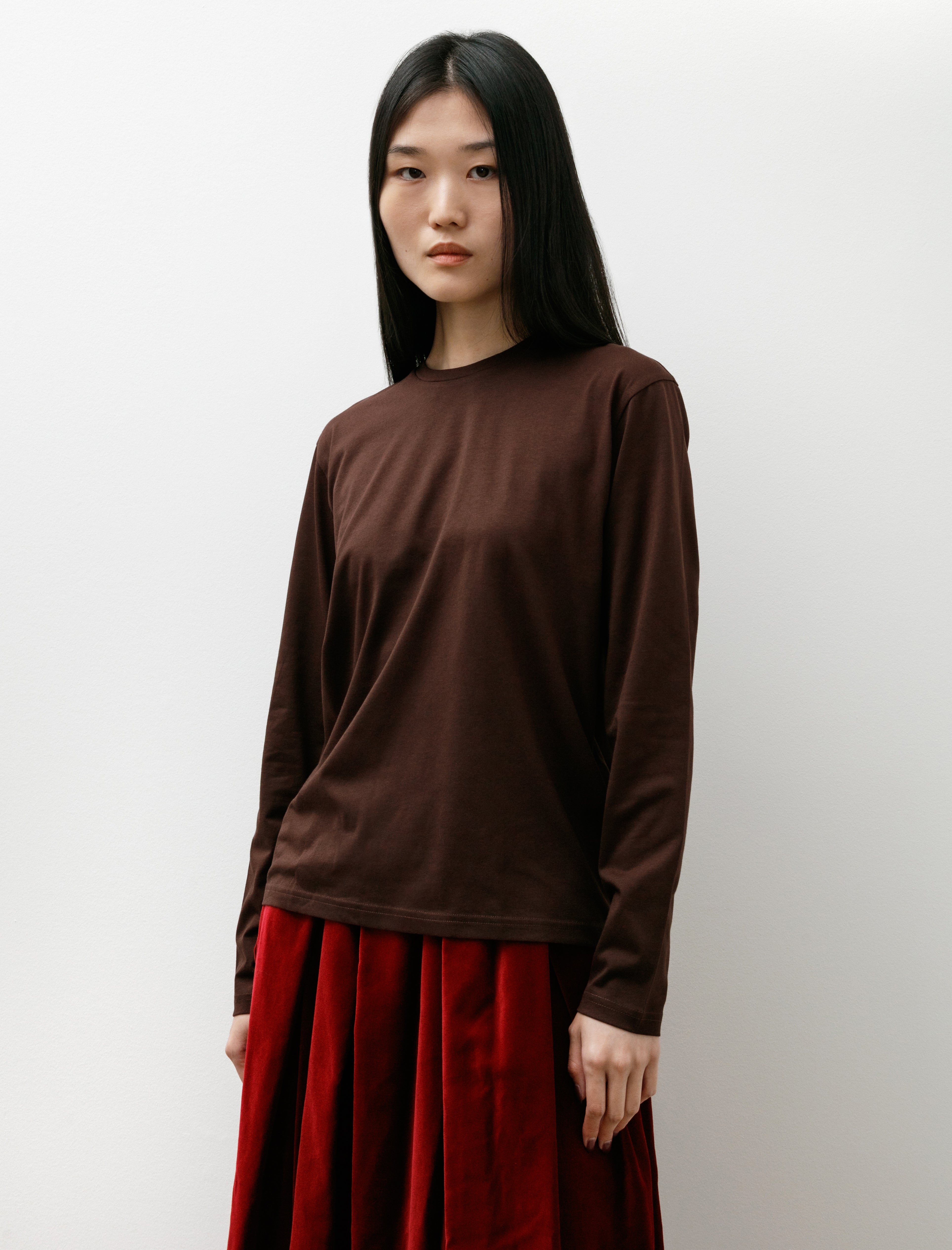 Sunspel LS Boy Fit T-Shirt Truffle