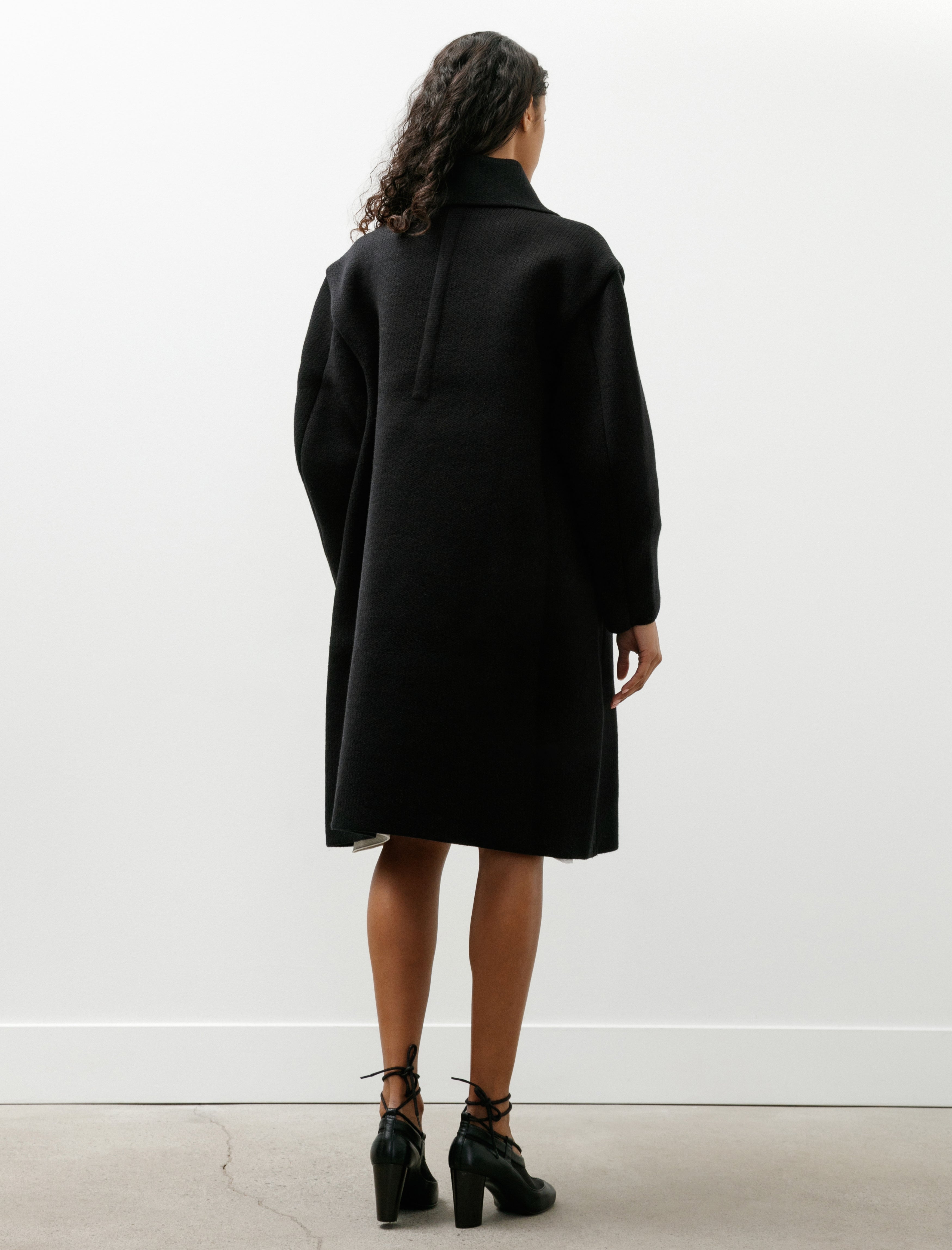 CFCL TW Inlay Shawl Collar Coat Black