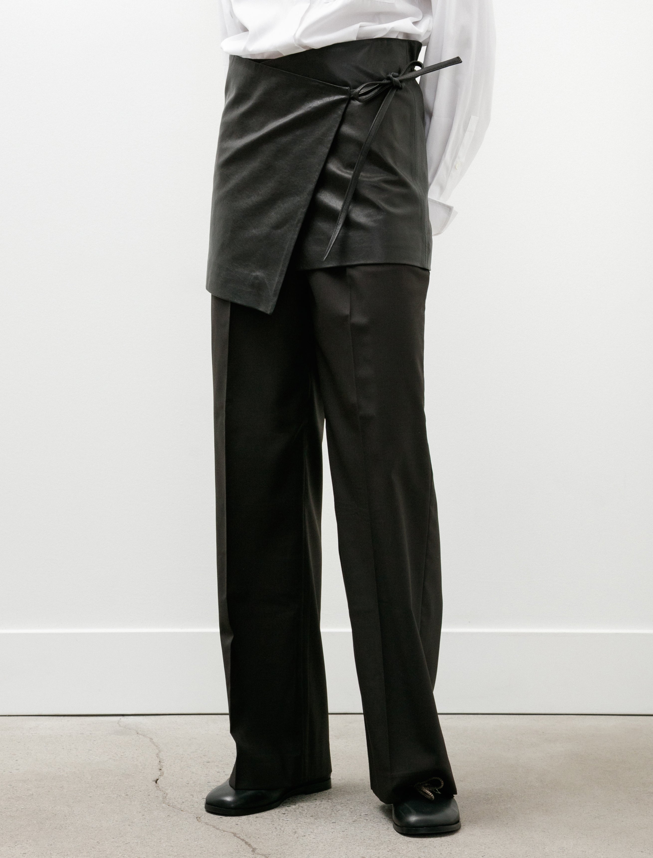 Ernie Palo Leather Wrap Skirt Black