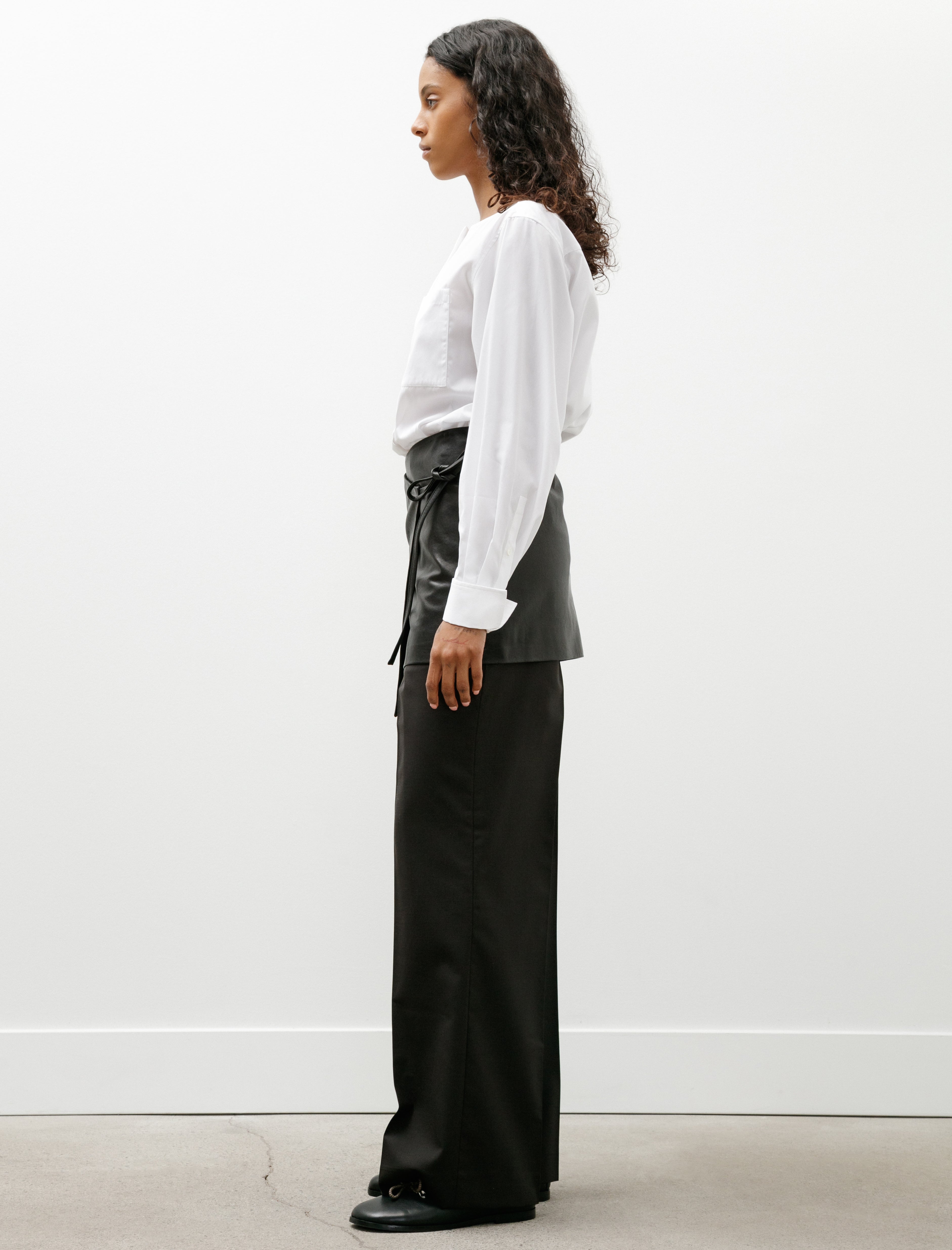 Ernie Palo Leather Wrap Skirt Black