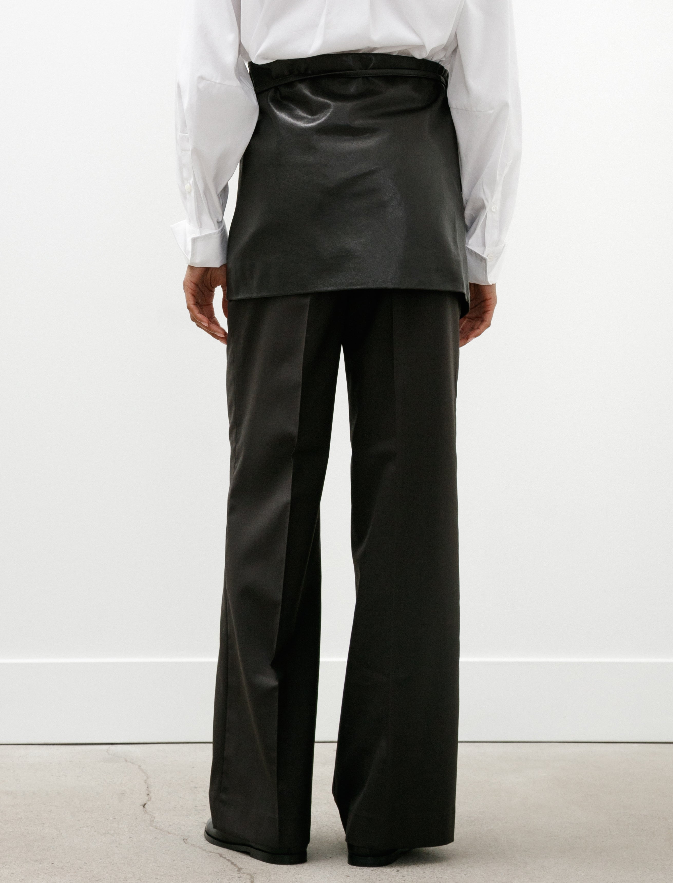 Ernie Palo Leather Wrap Skirt Black