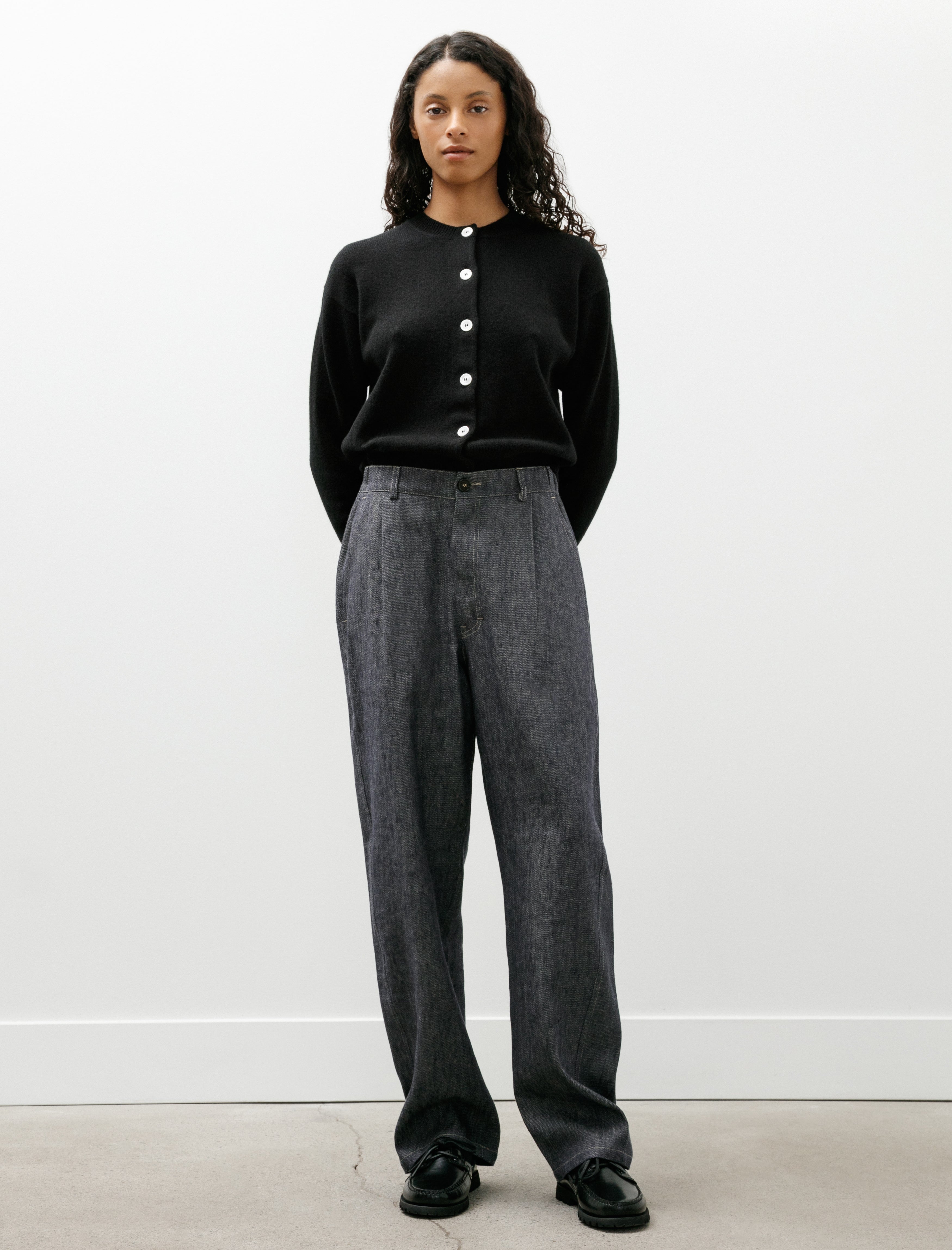 Wanze Easy Trouser Linen Cotton Denim Indigo