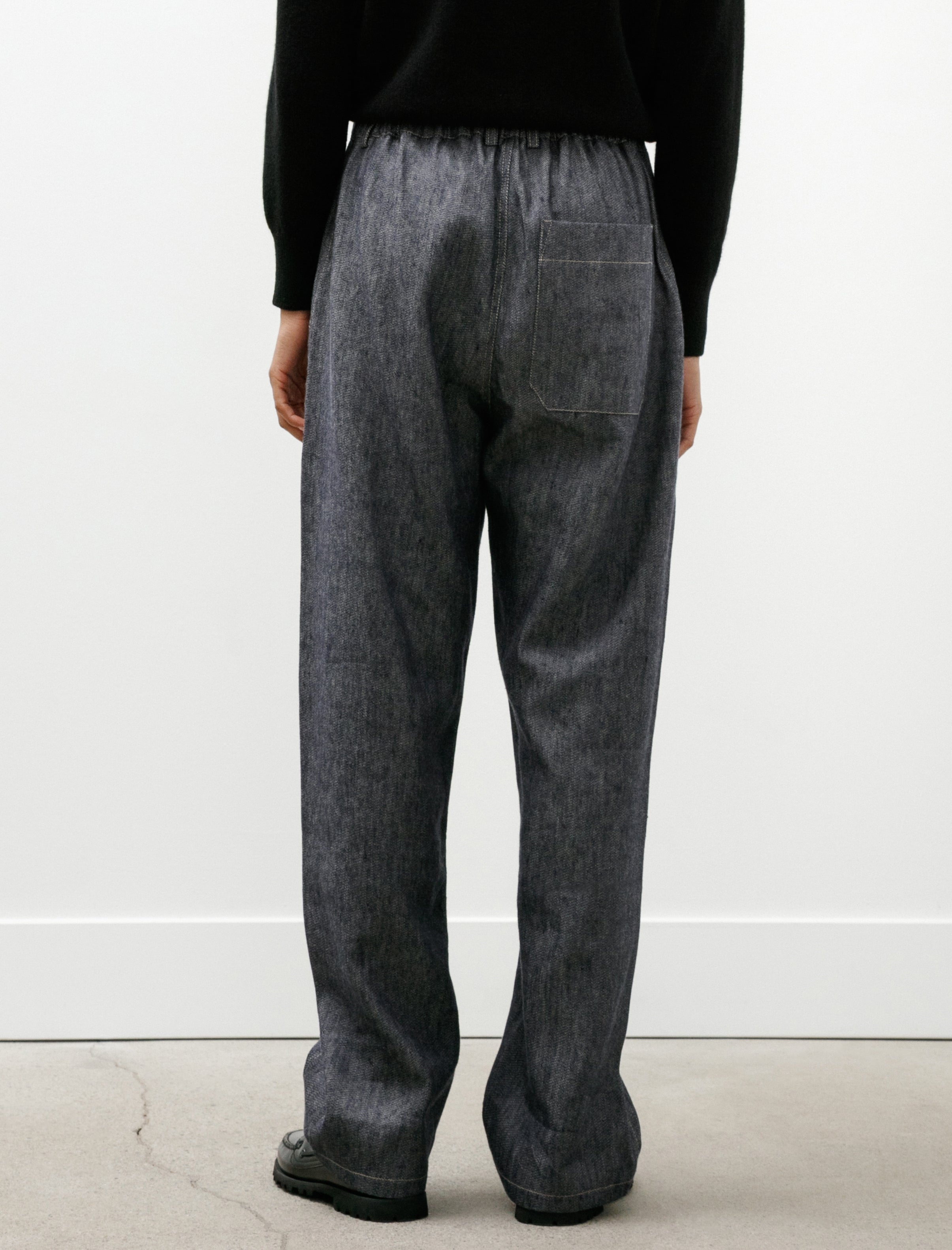 Wanze Easy Trouser Linen Cotton Denim Indigo