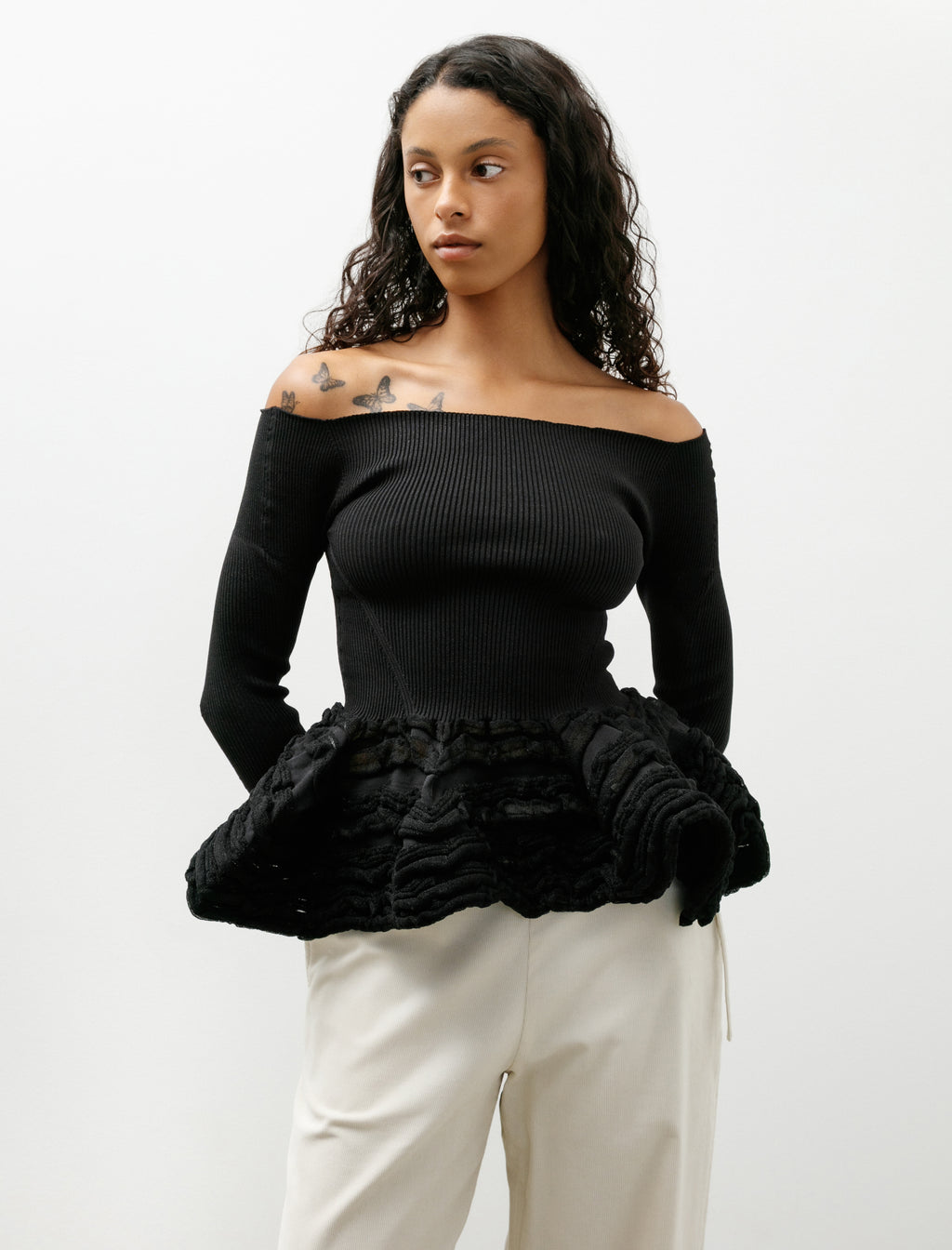 CFCL Pottery HS Swell Glitter Off Shoulder Top Black – Neighbour