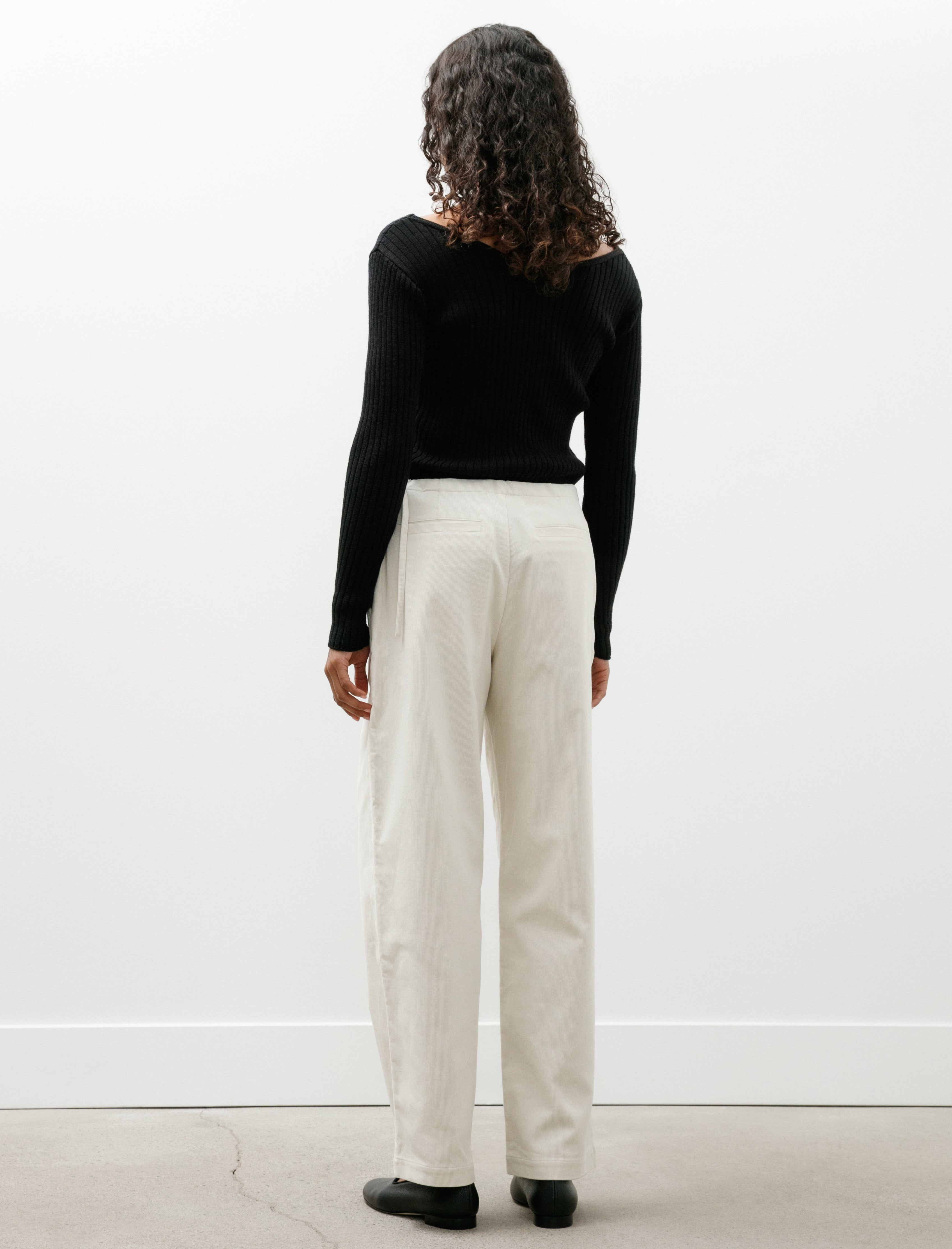 Ernie Palo Corduroy Side Tie Easy Pants Ivory