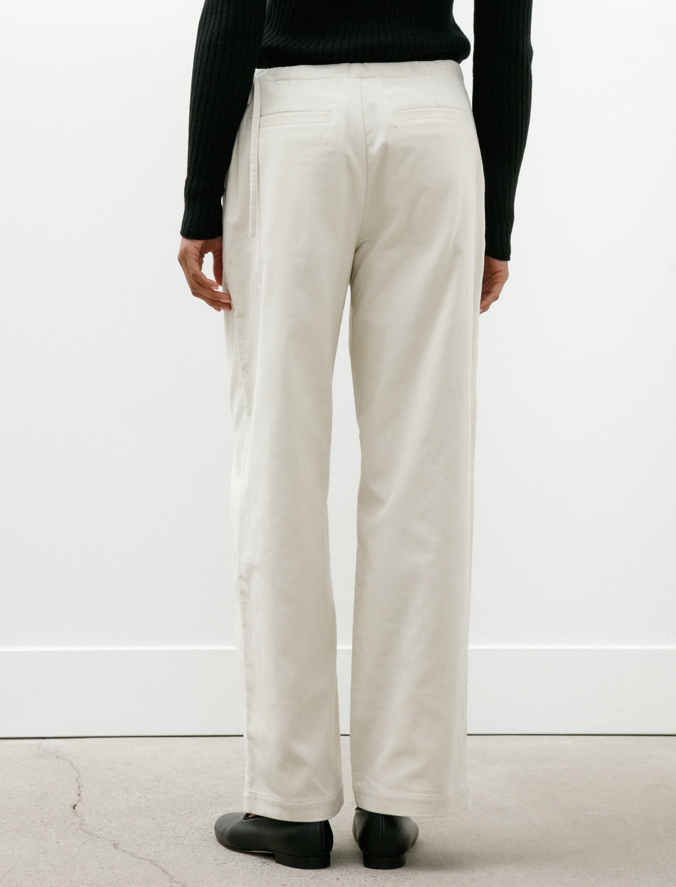 Ernie Palo Corduroy Side Tie Easy Pants Ivory