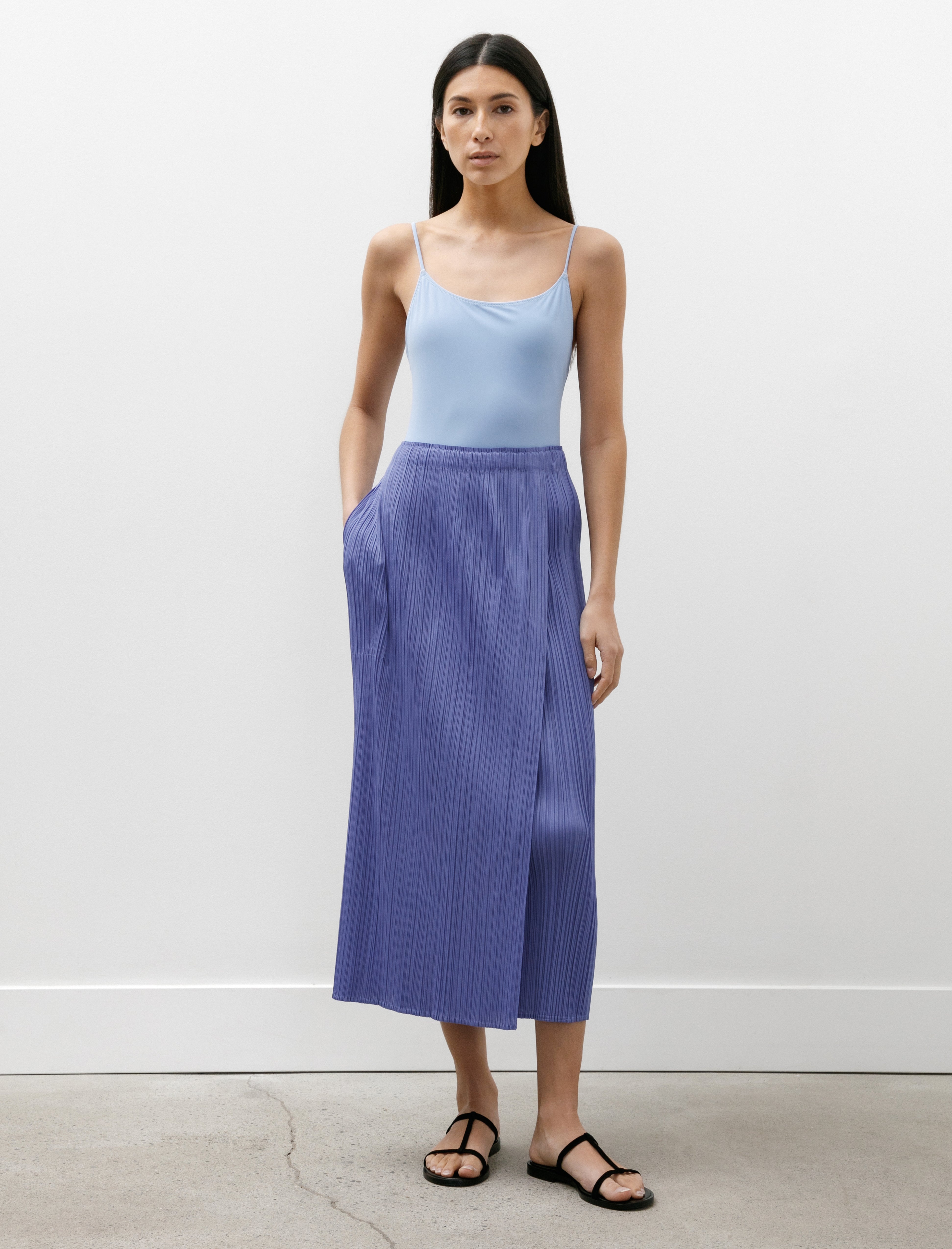 Pleats Please by Issey Miyake Monthly Colours Skirt Steel Blue