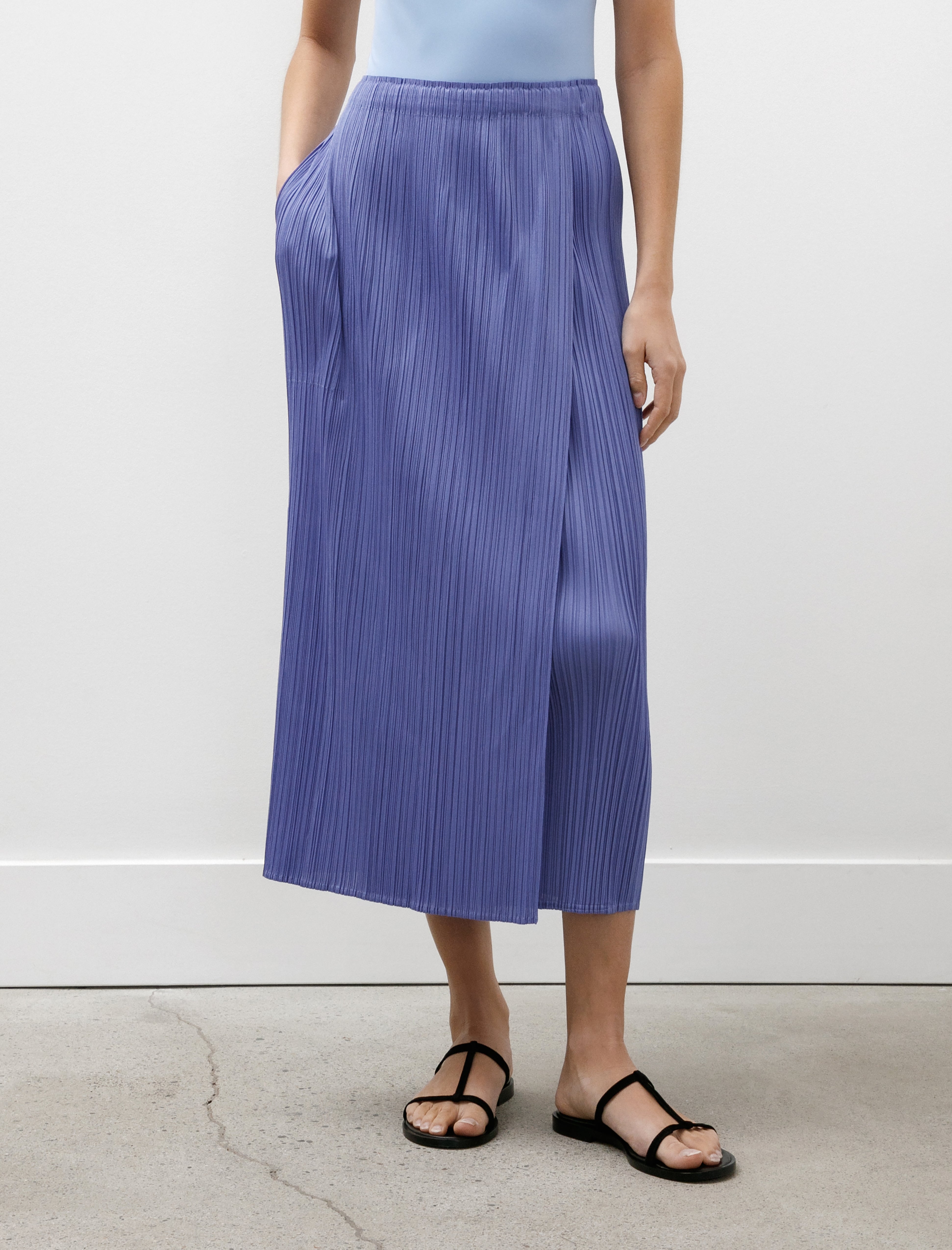 Pleats Please by Issey Miyake Monthly Colours Skirt Steel Blue