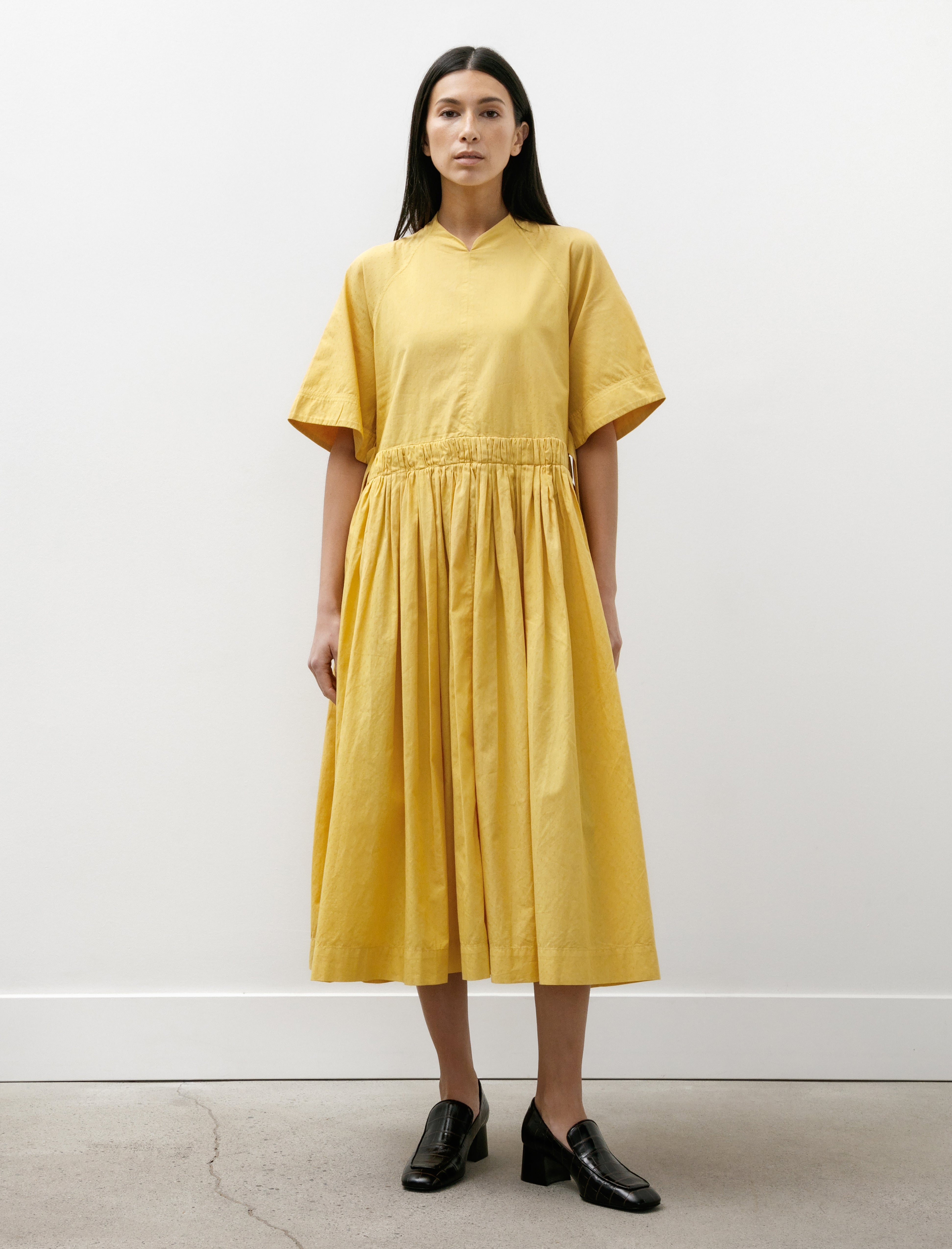 Seventyfive Raglan Gathered Dress Daffodil