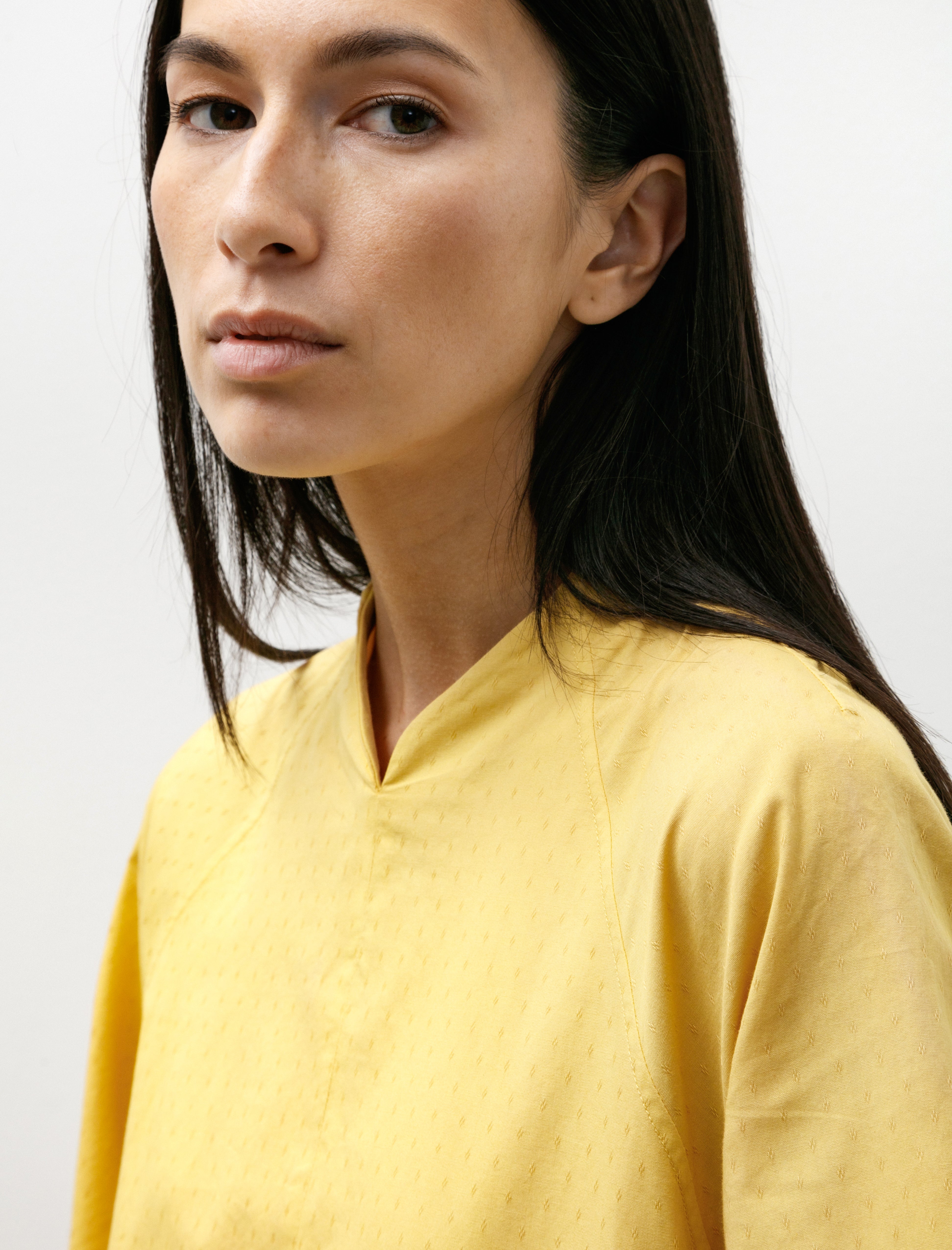 Seventyfive Raglan Gathered Dress Daffodil