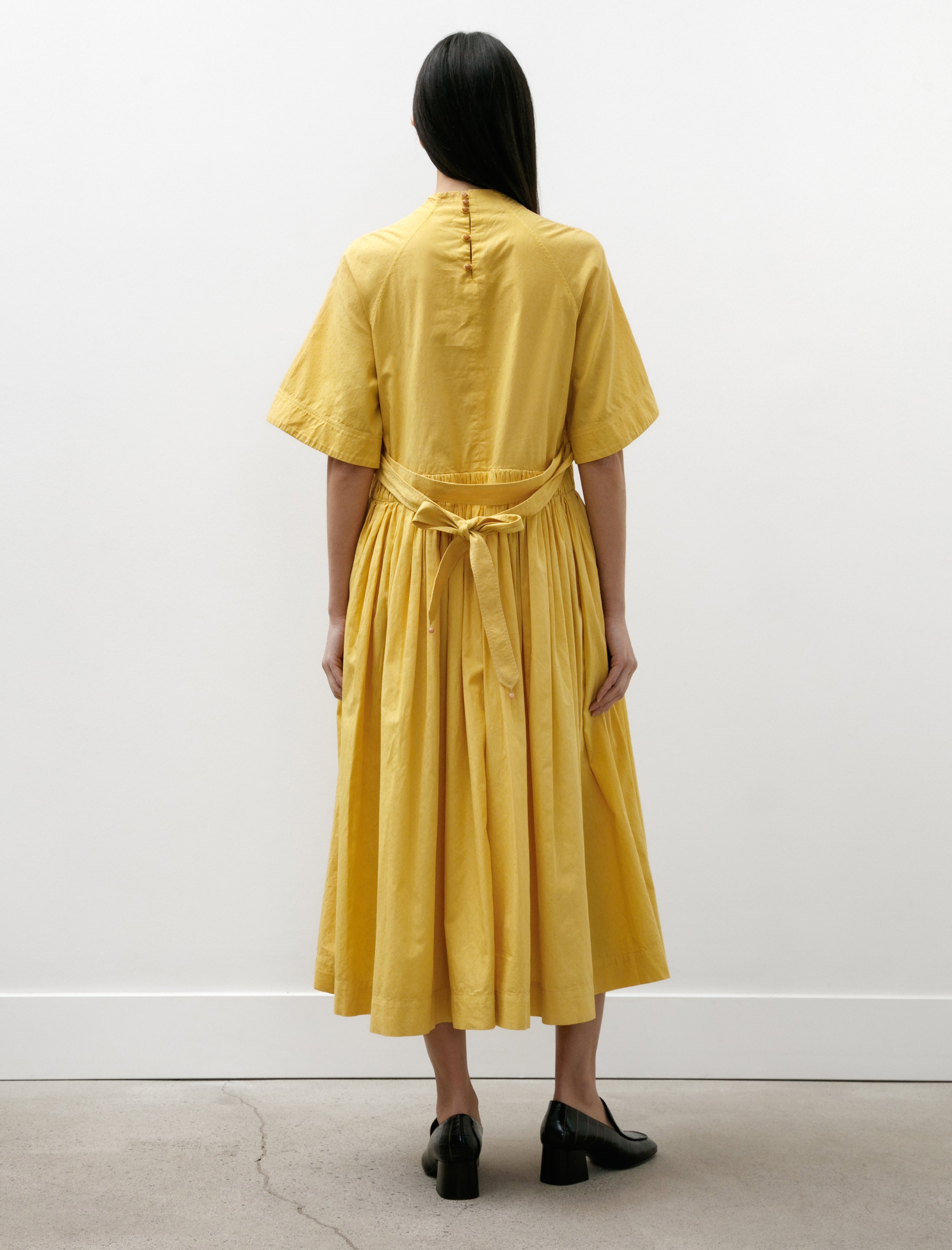 Seventyfive Raglan Gathered Dress Daffodil