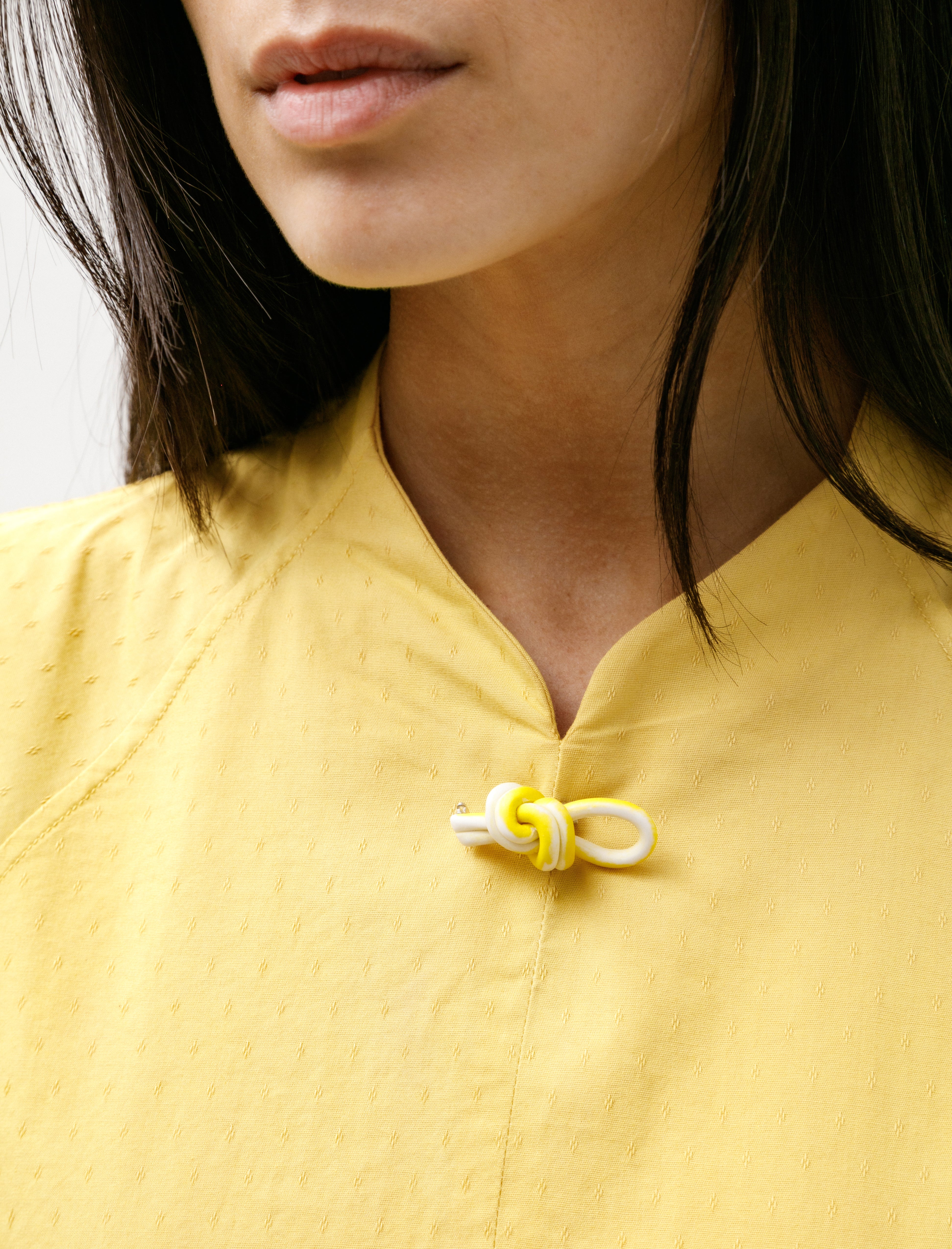 Seventyfive Porcelain Knot Brooch Daffodil
