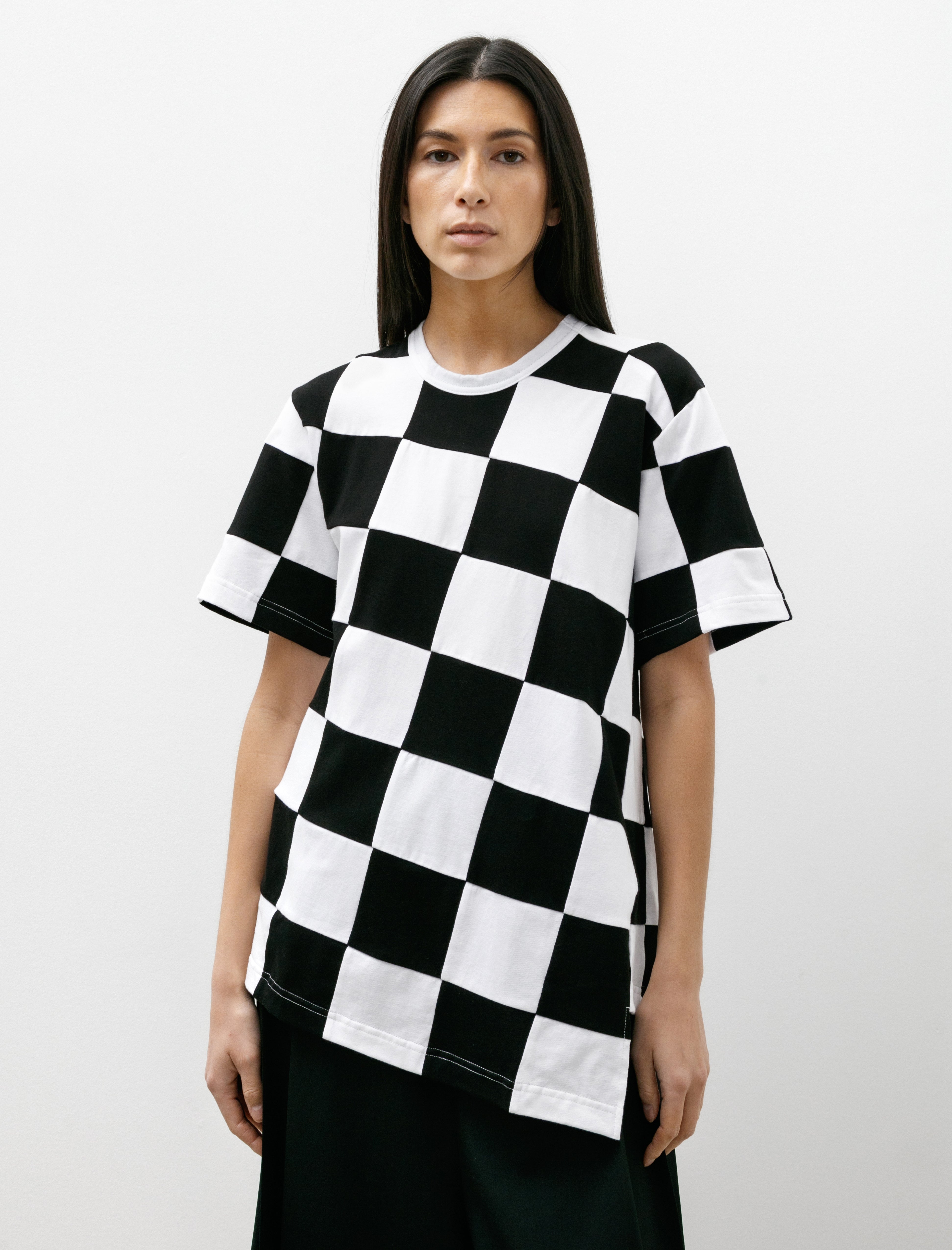 Comme des Garcons Comme des Garcons Wave Checked T-Shirt Black/White