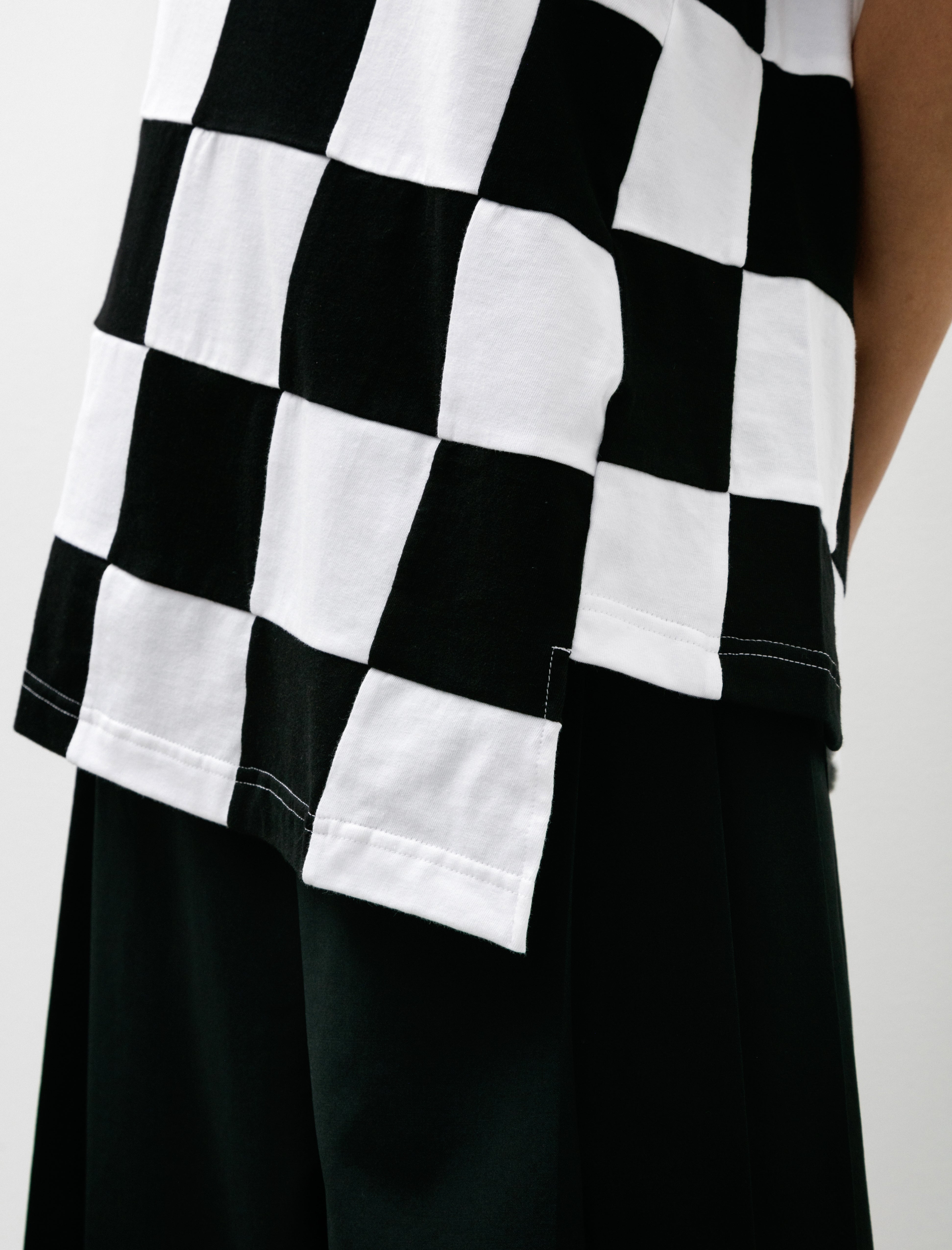 Comme des Garcons Comme des Garcons Wave Checked T-Shirt Black/White