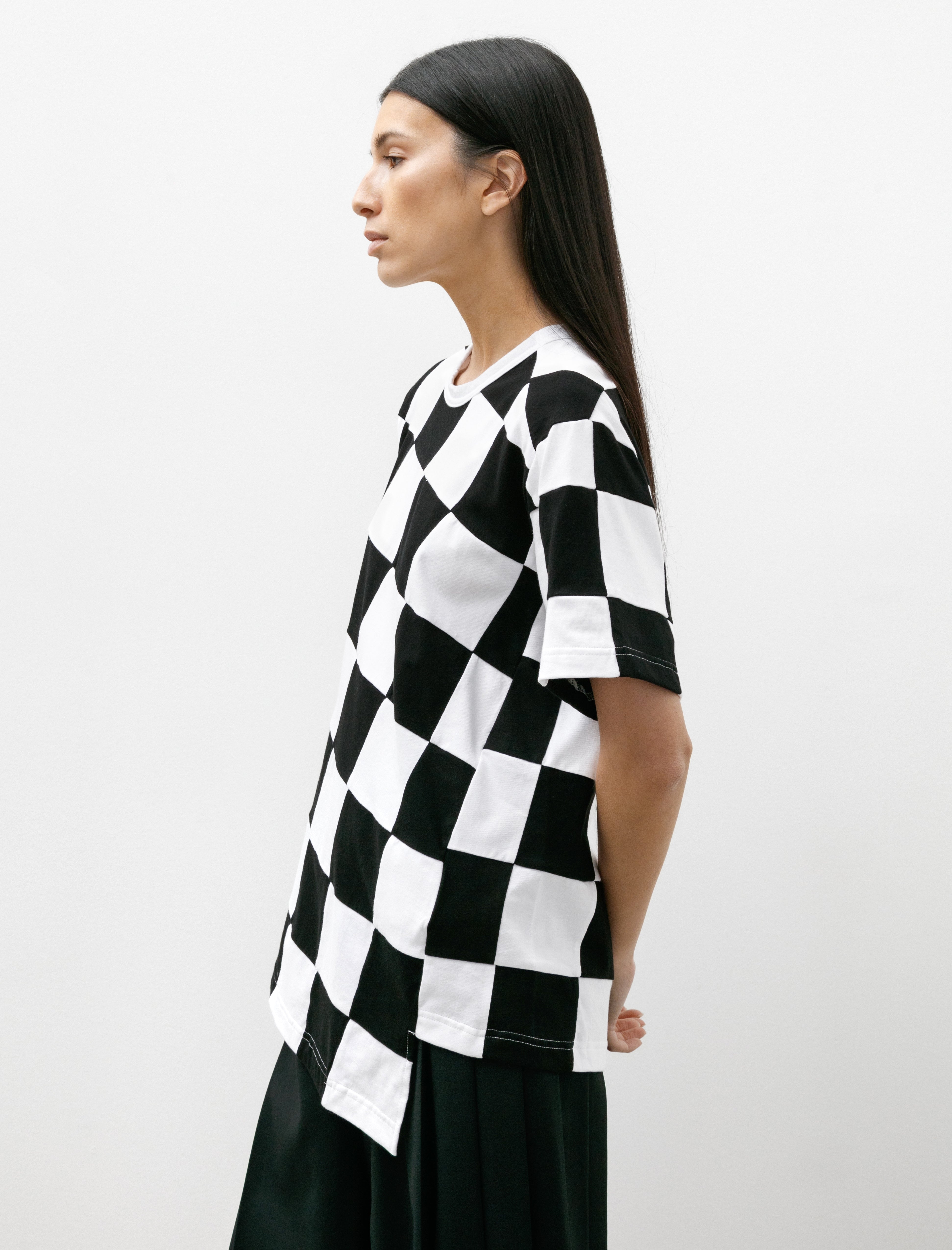 Comme des Garcons Comme des Garcons Wave Checked T-Shirt Black/White