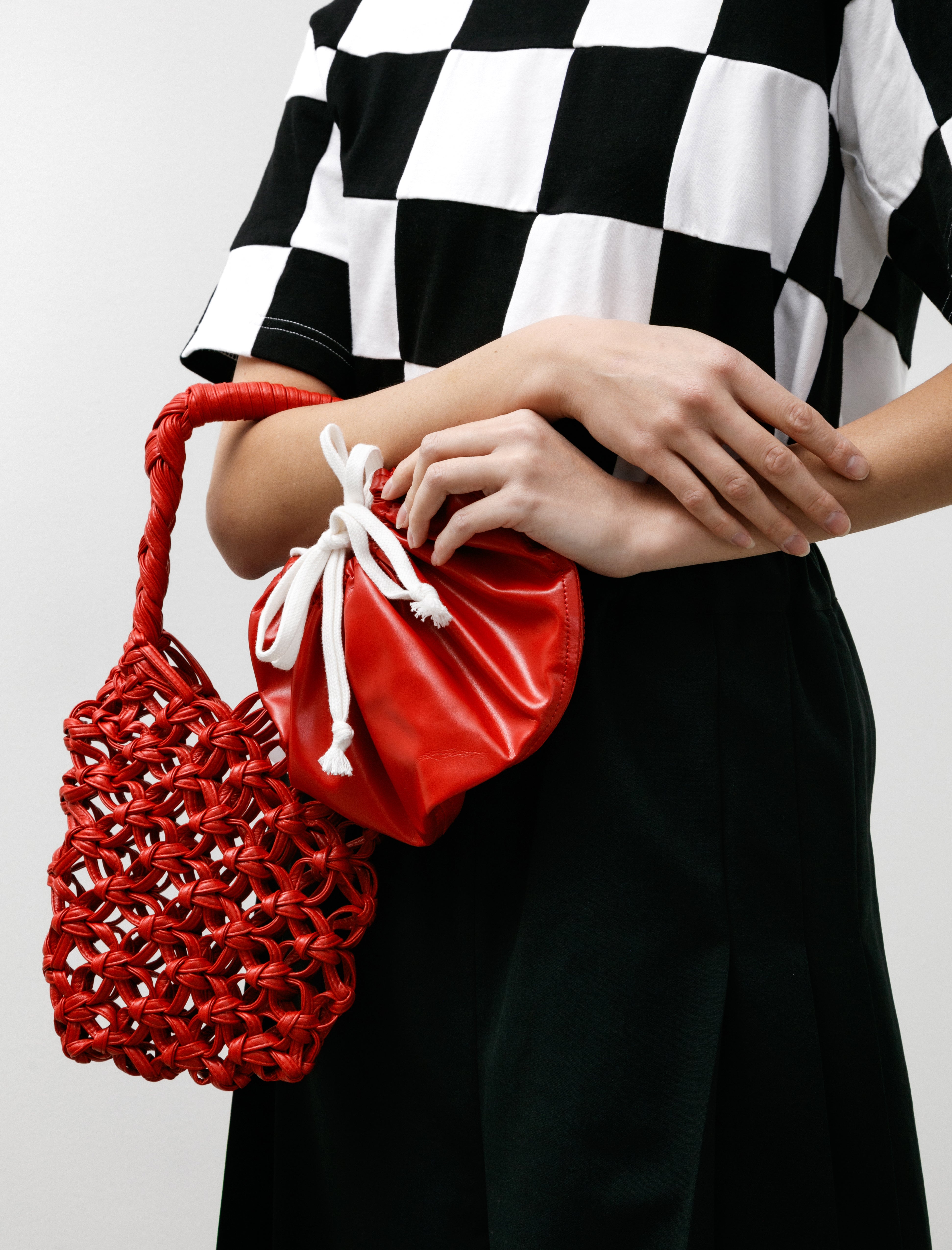 Comme des Garcons Comme des Garcons Crochet Rubber Purse Red