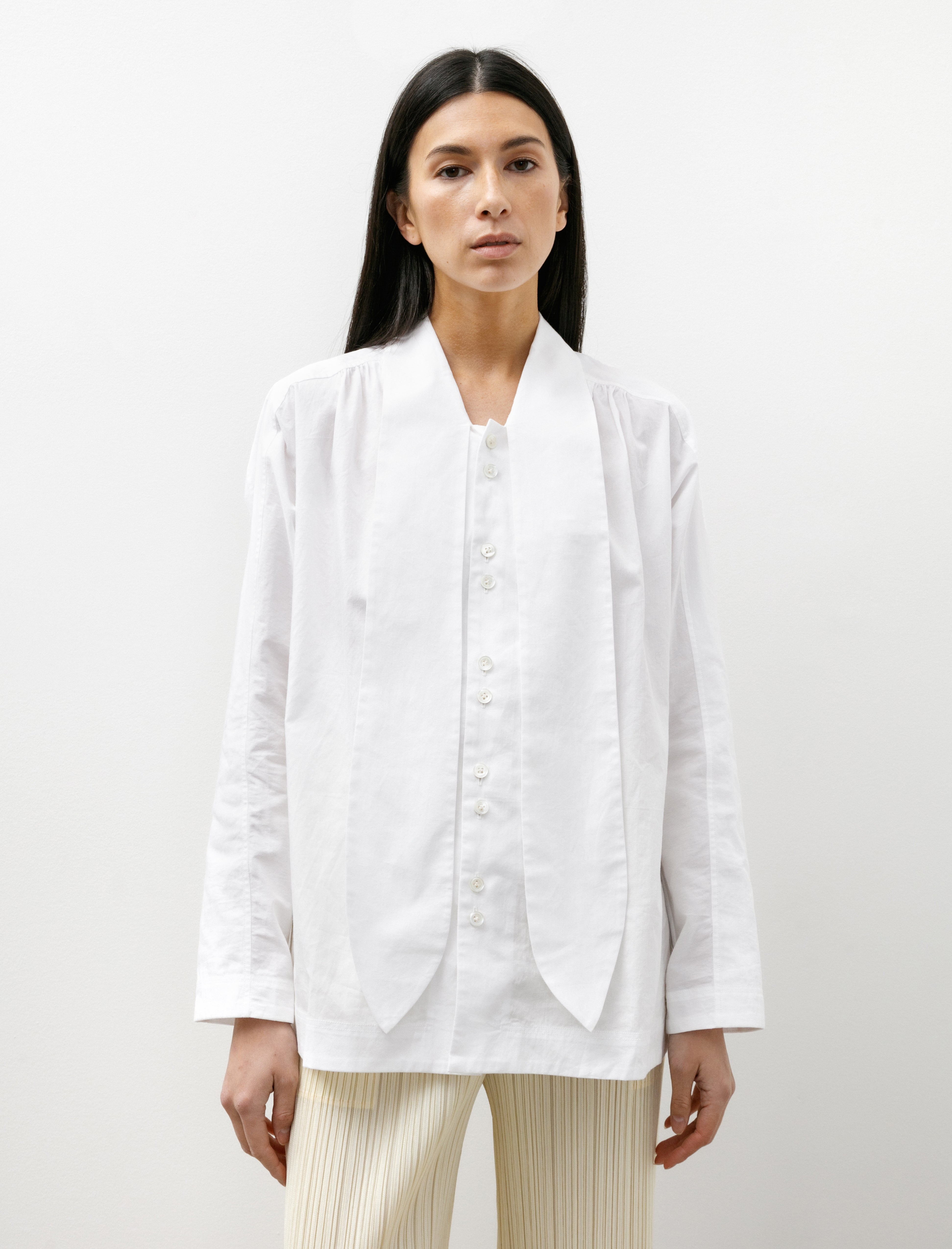 Seventyfive Scarf Neck Shirt Pearl