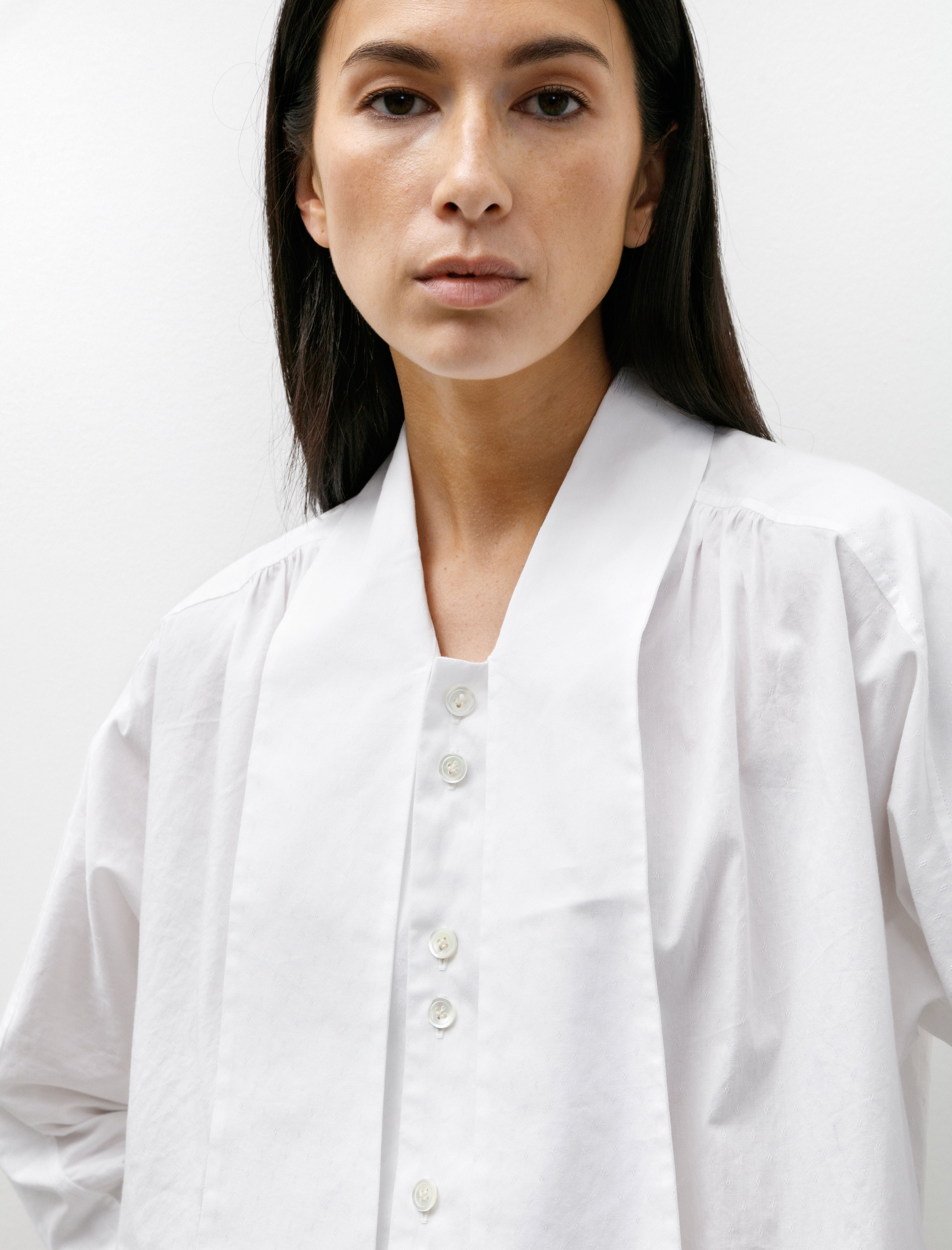 Seventyfive Scarf Neck Shirt Pearl