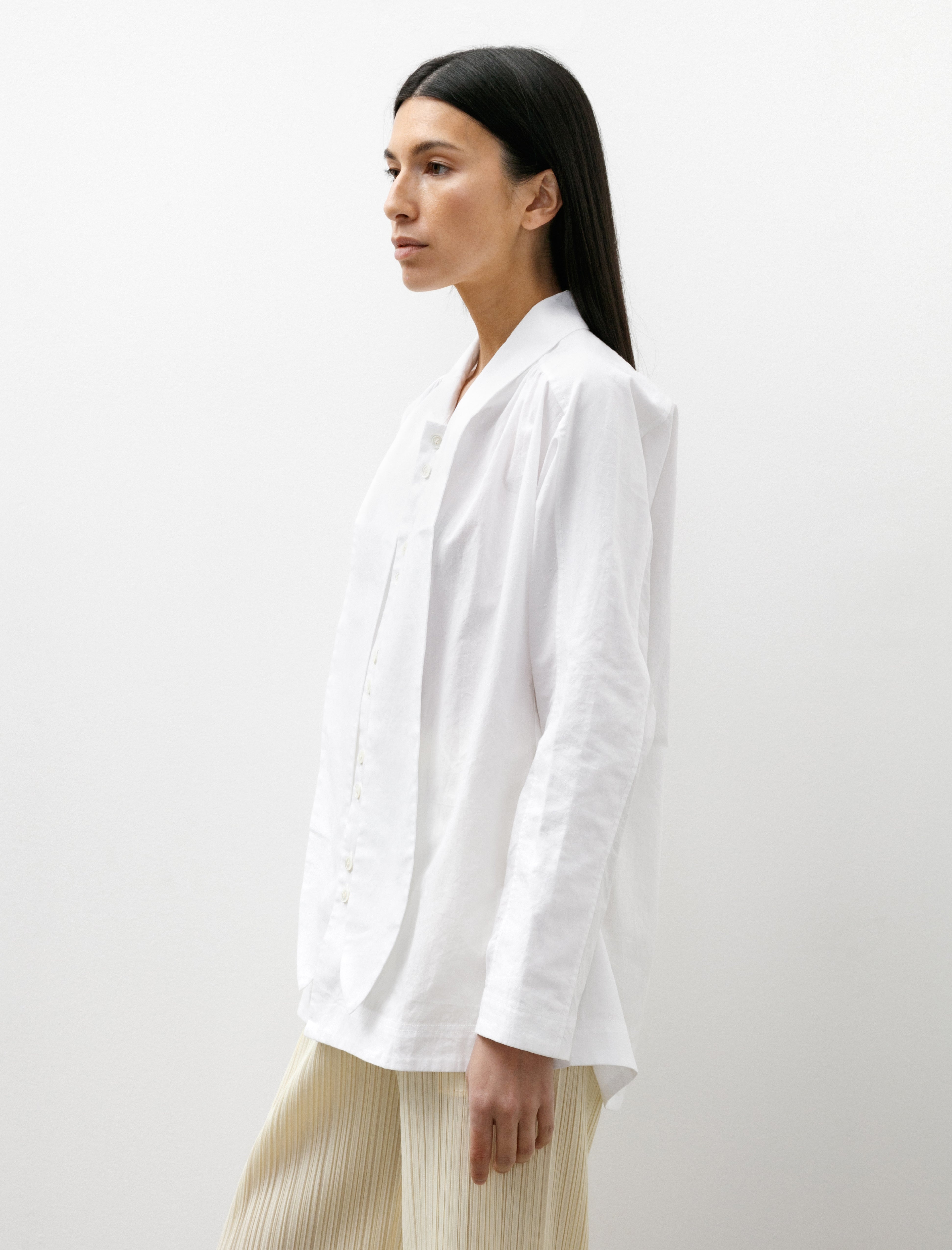 Seventyfive Scarf Neck Shirt Pearl