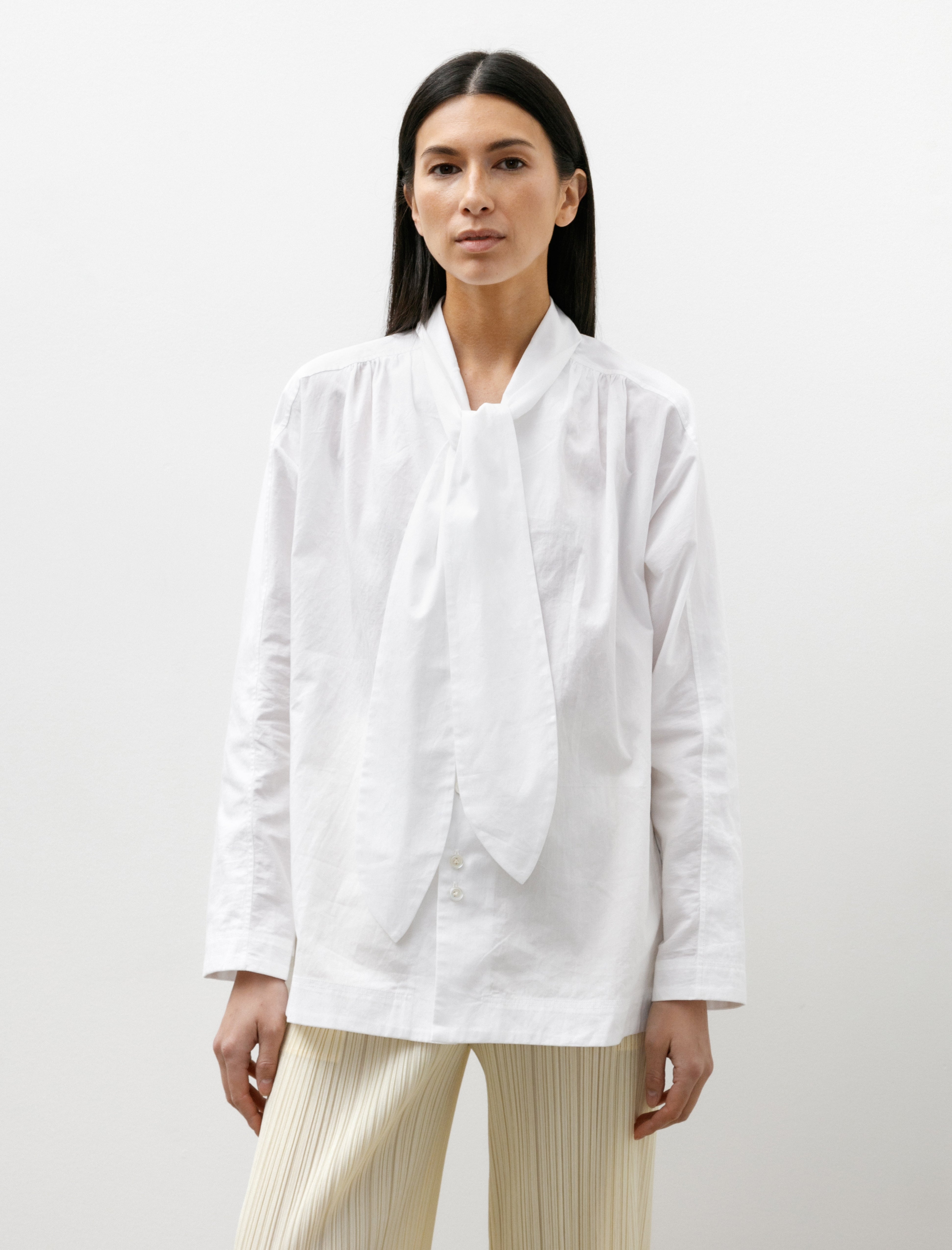 Seventyfive Scarf Neck Shirt Pearl