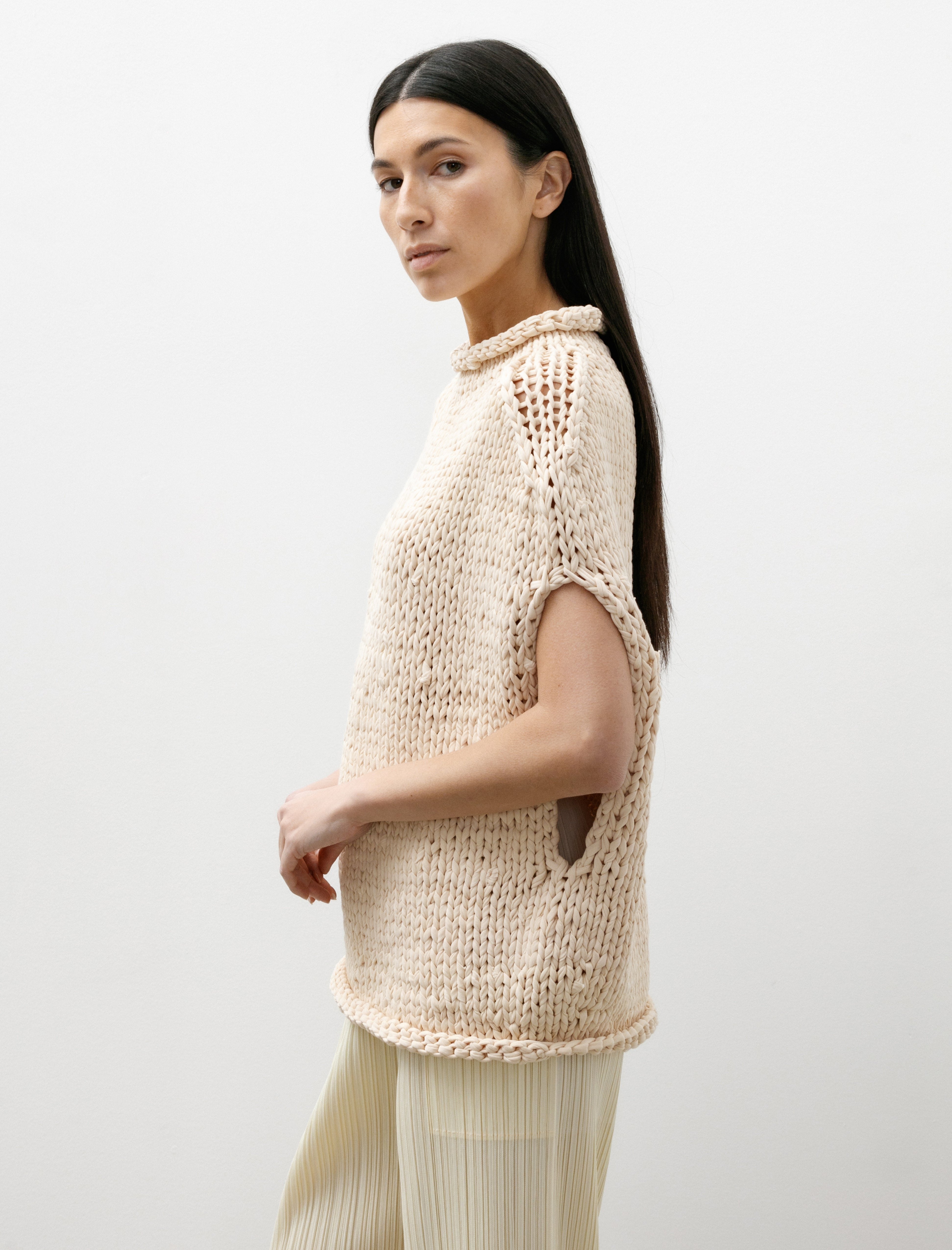 Lauren Manoogian Handknit Jersey Shell Washed Ivory