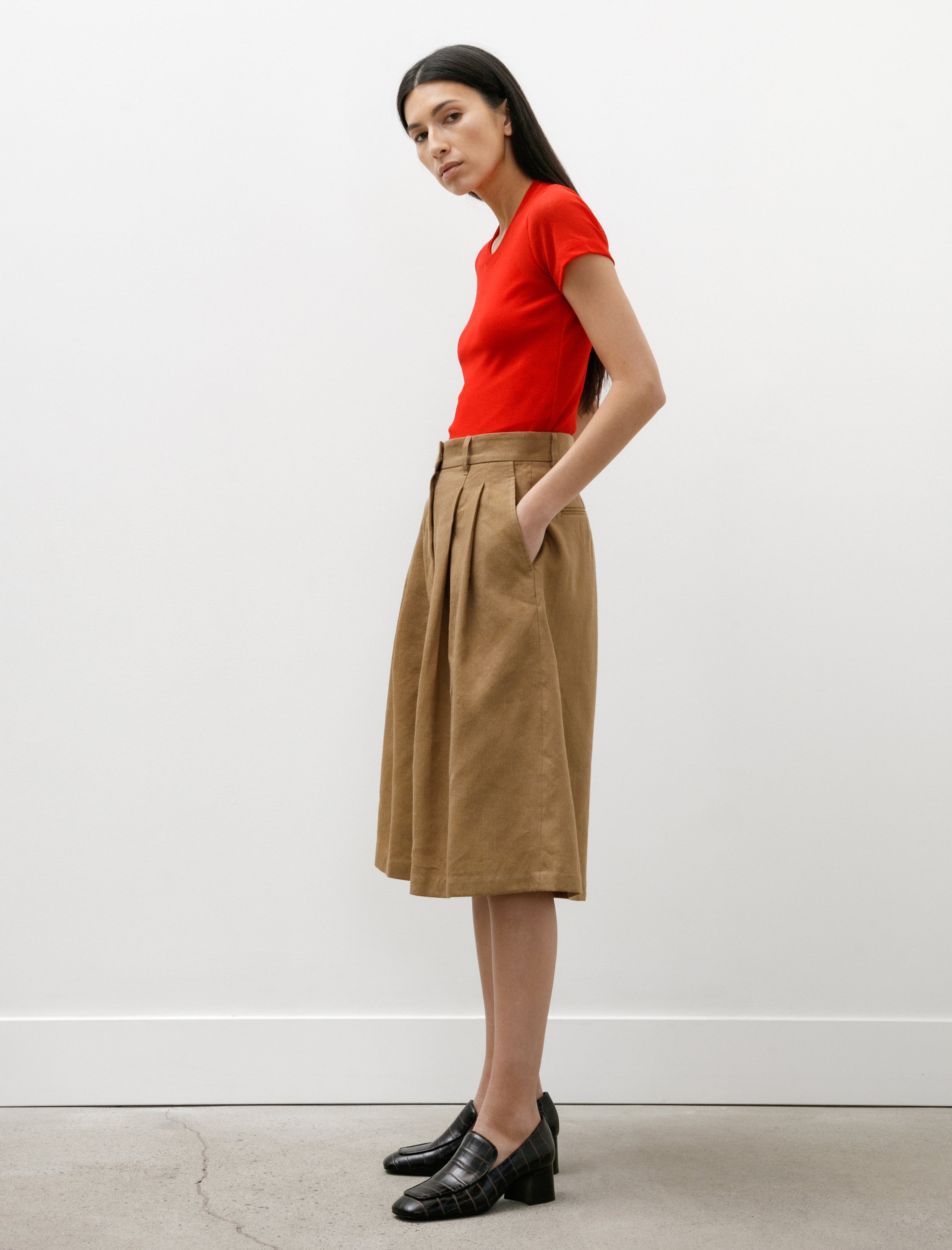 Ernie Palo Sheer Rib Tight T-Shirt Red