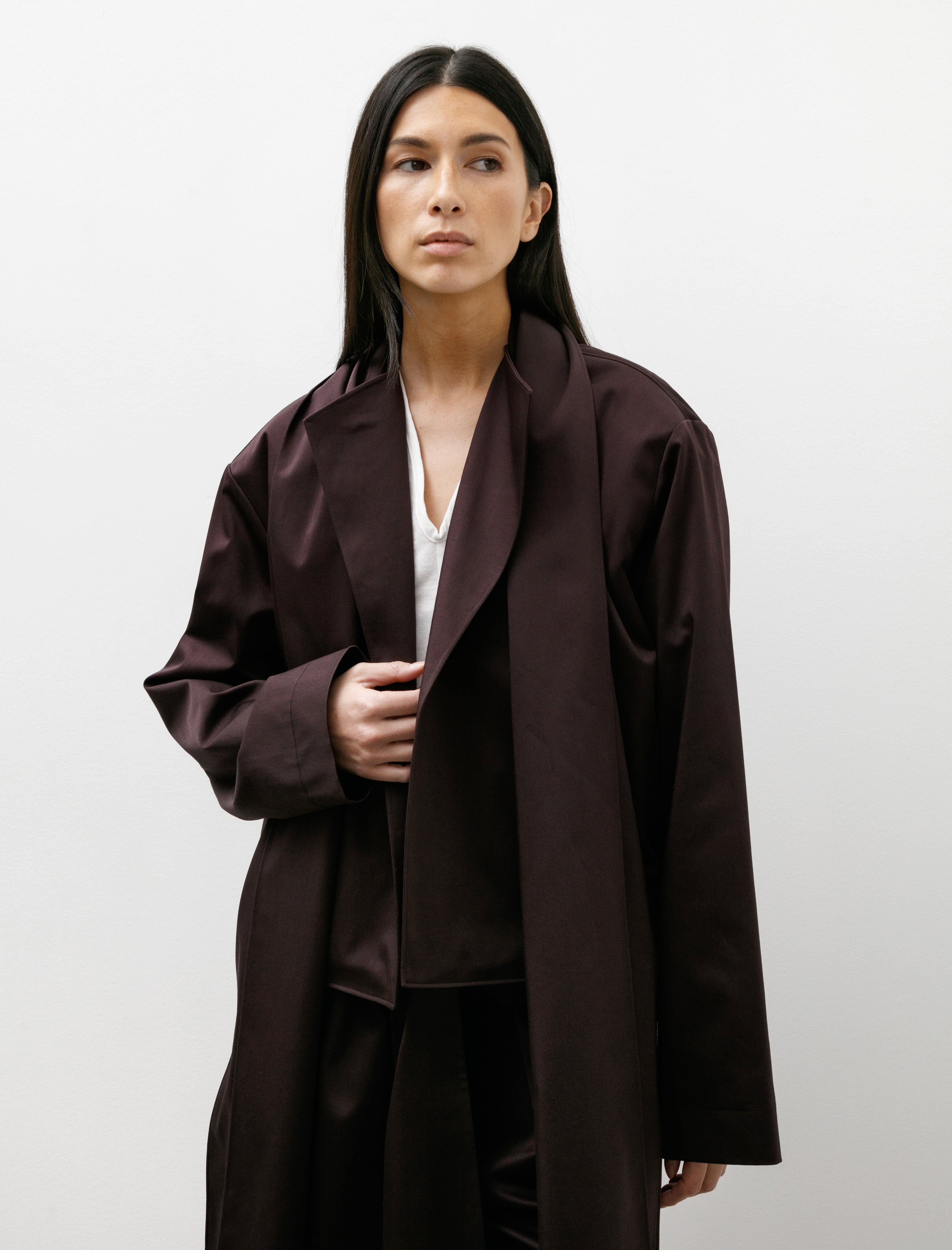 Sera Double Layered Bomber with Ties Brown