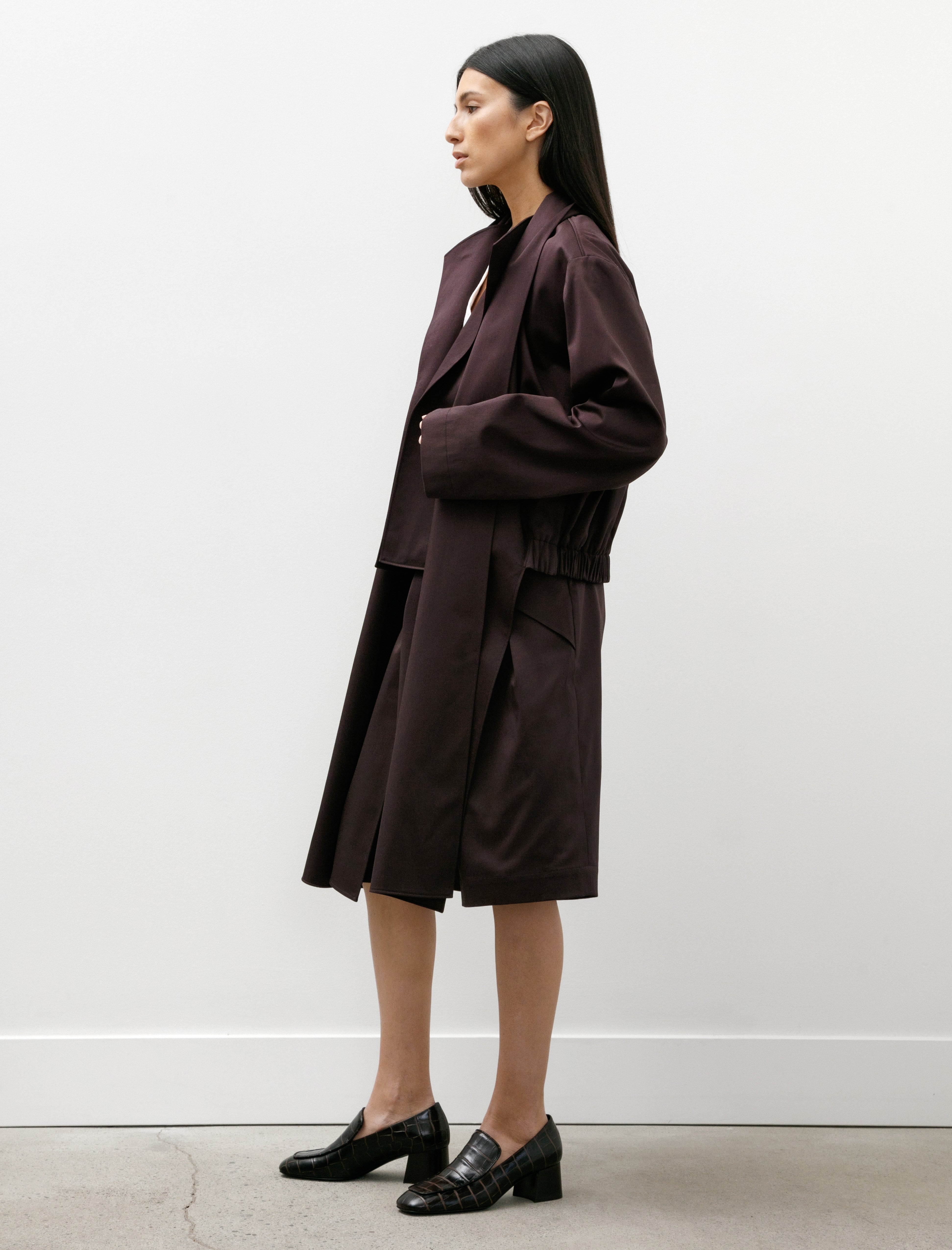 Sera Double Layered Bomber with Ties Brown