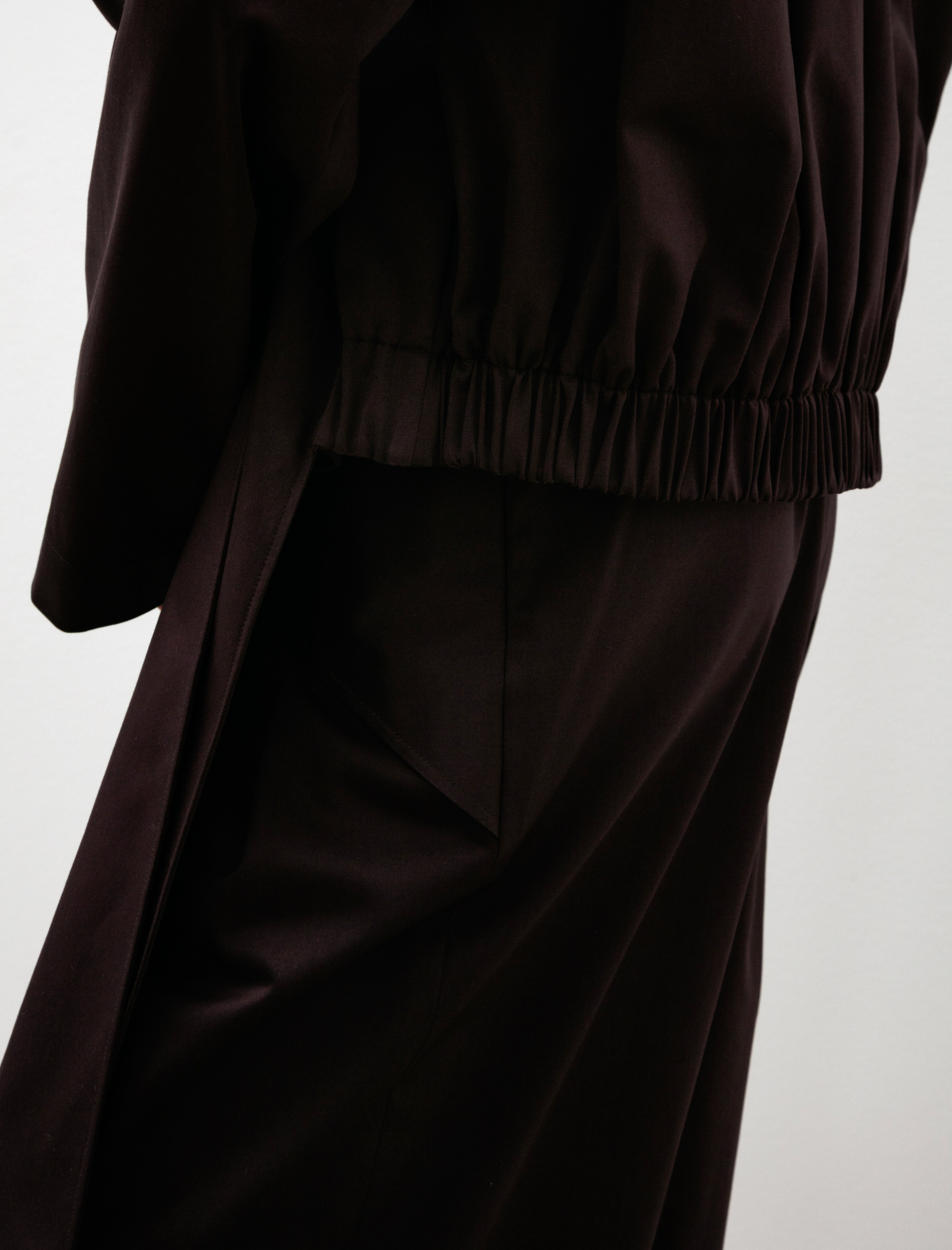 Sera Double Layered Bomber with Ties Brown