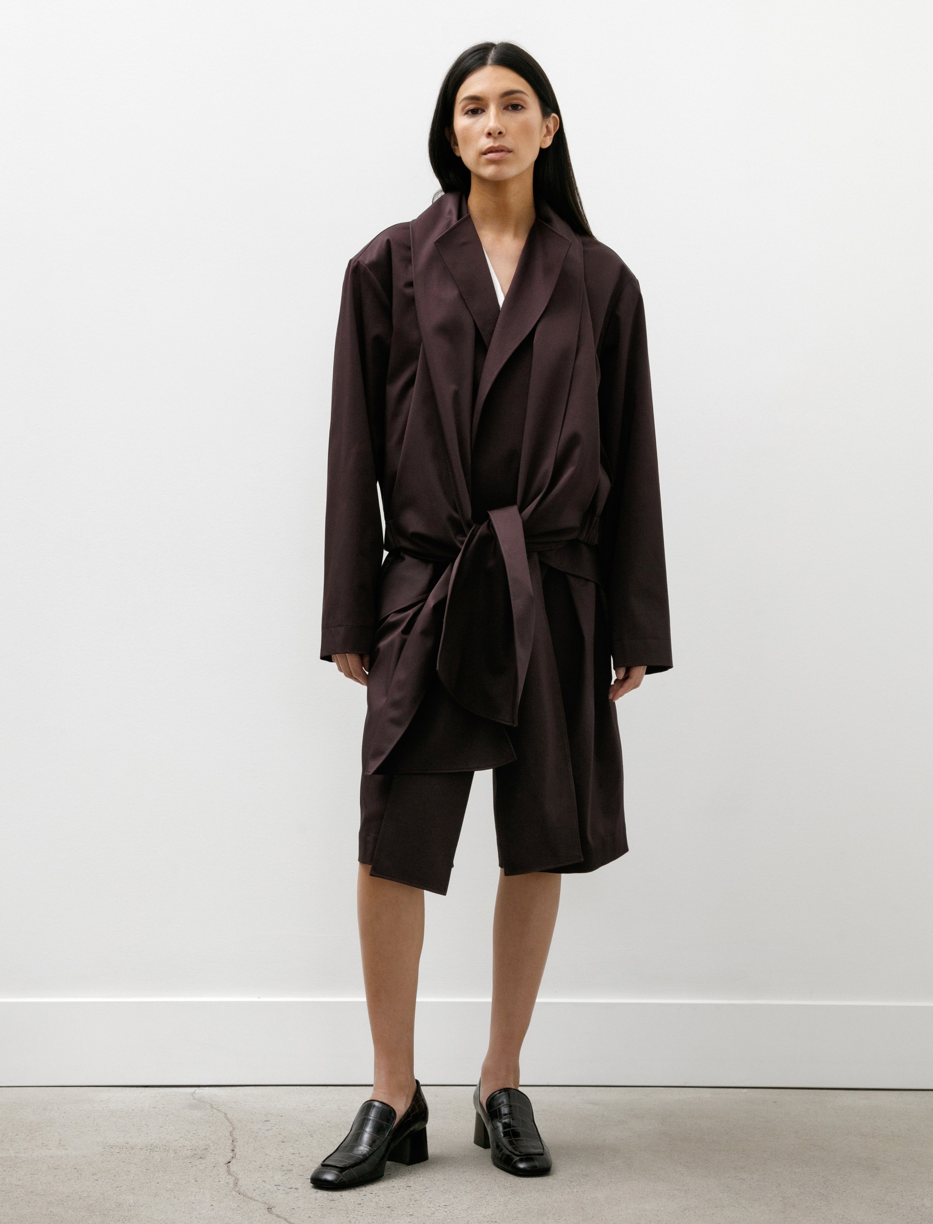 Sera Double Layered Bomber with Ties Brown