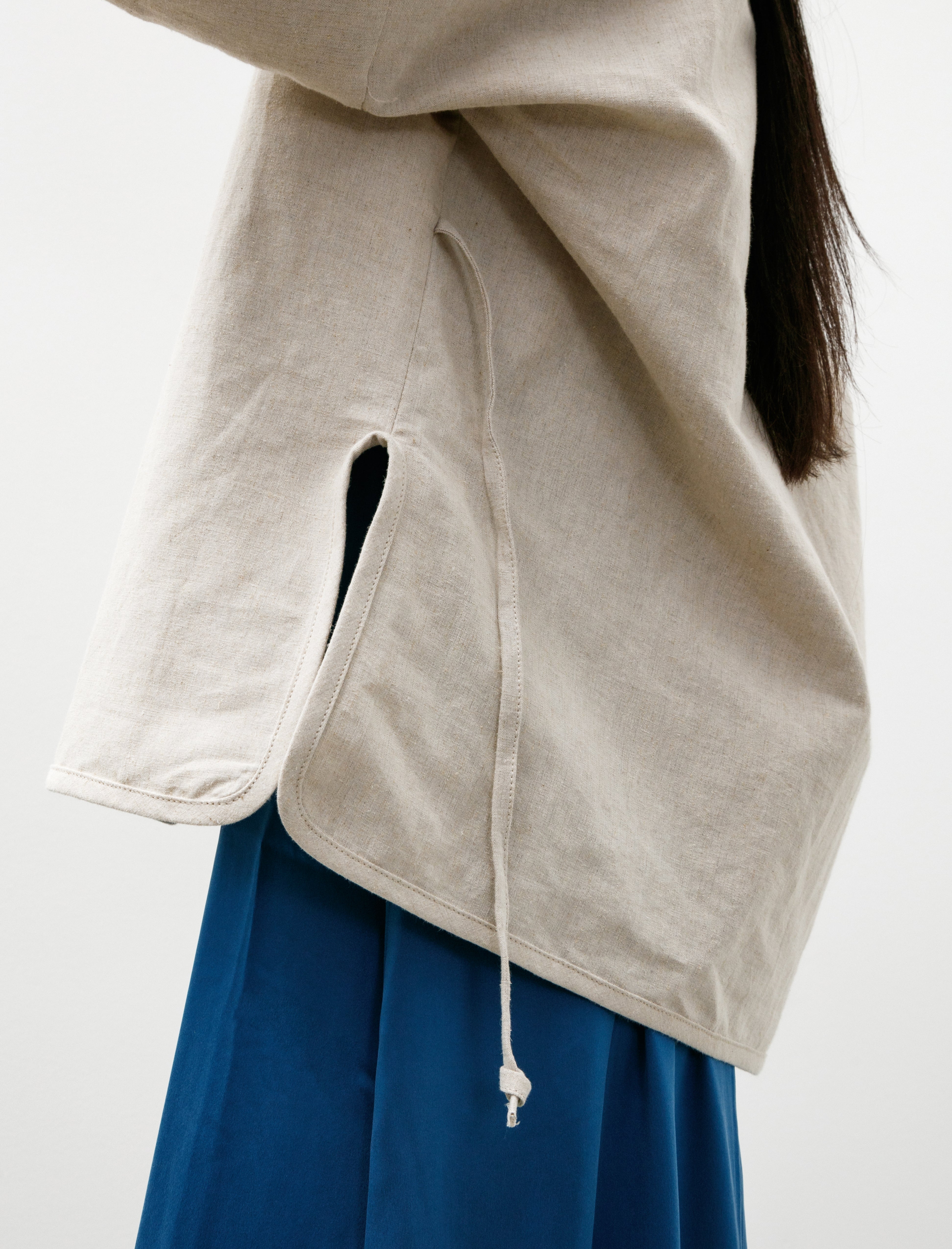 MAN-TLE W-R18 Shirt-7 Cross Cardigan Undyed Bamboo